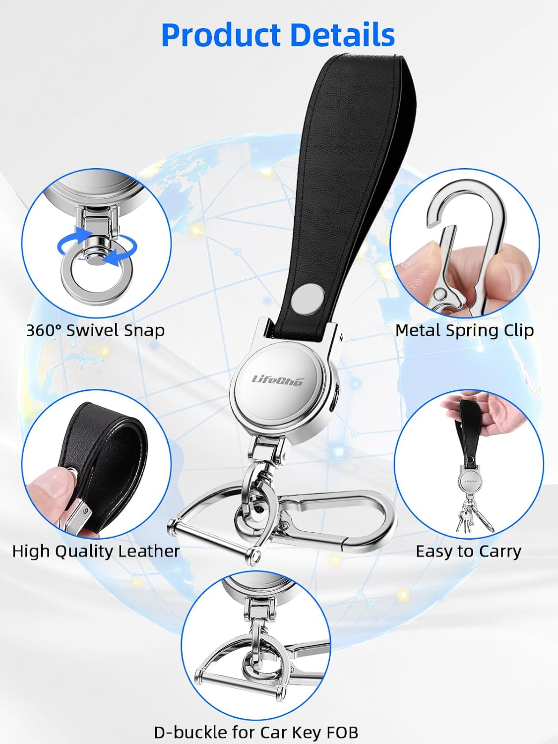LLAVERO LOCALIZADOR LIFECHÉ FIND MY ACERO INOXIDABLE RECARGABLE - 5