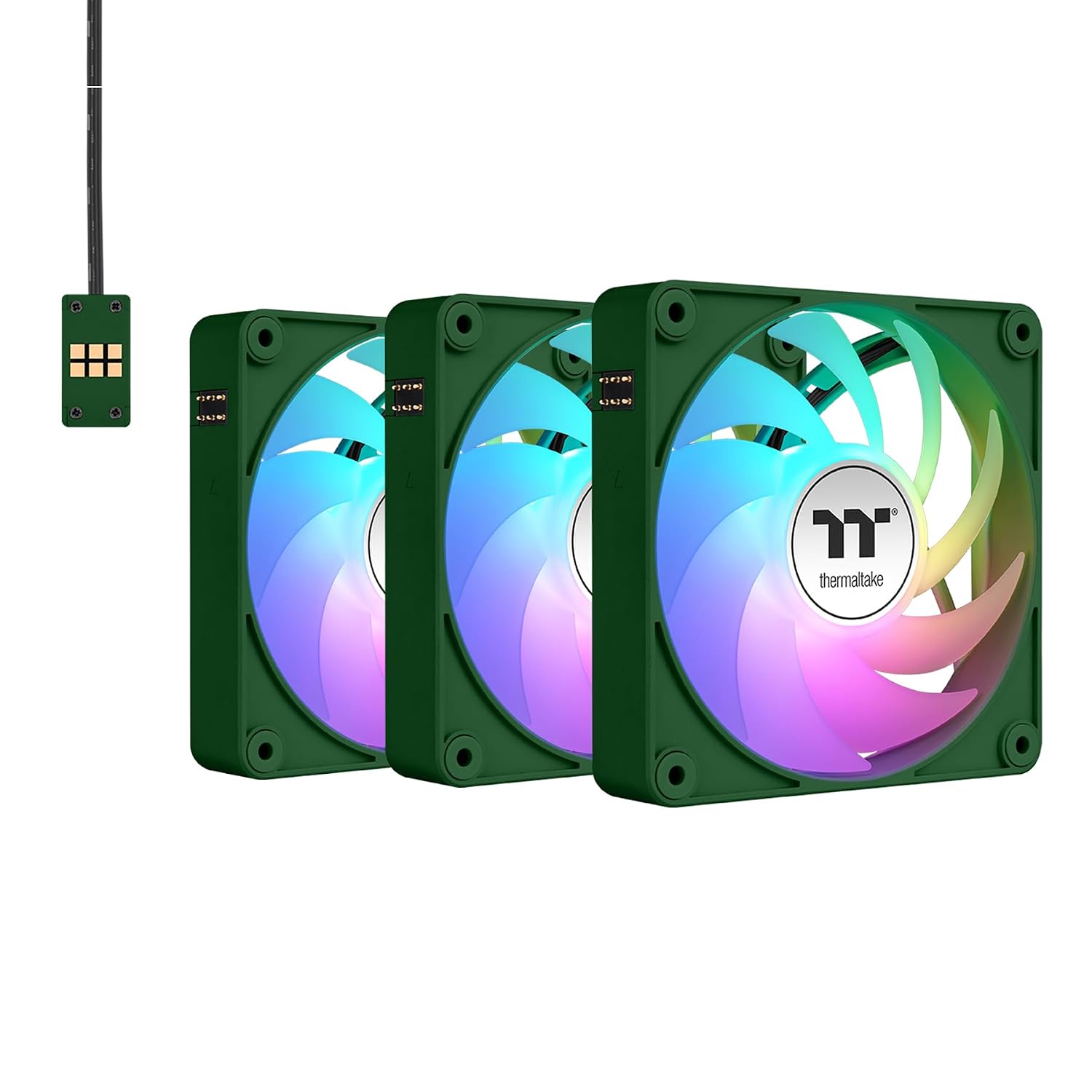 COOLER INTERNO THERMALTAKE CT120 EX ARGB SYNC 3 UNIDADES RACING GREEN - 1