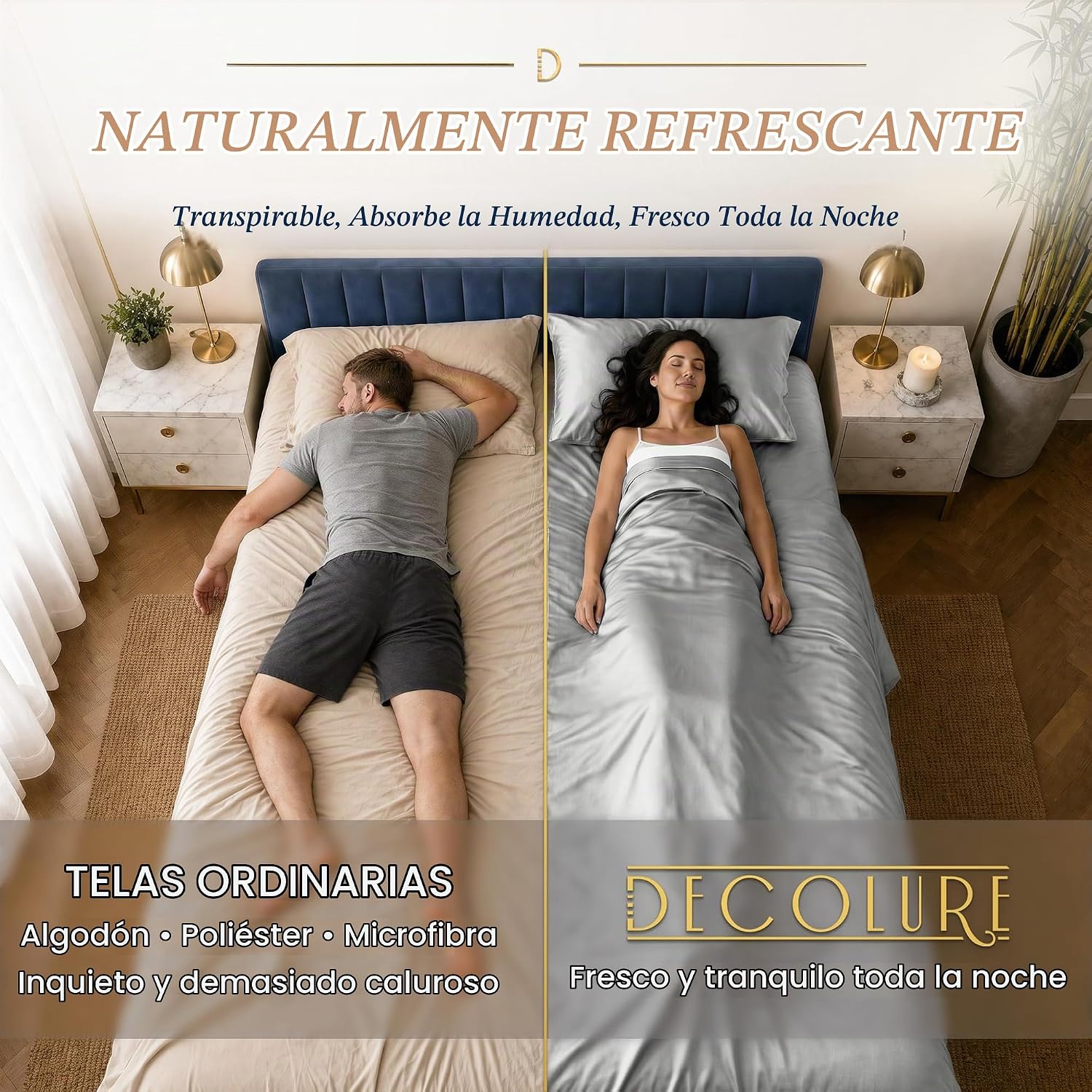 JUEGO DE SÁBANAS DECOLURE 100% VISCOSA DE BAMBÚ TWIN 3 PIEZAS - 3