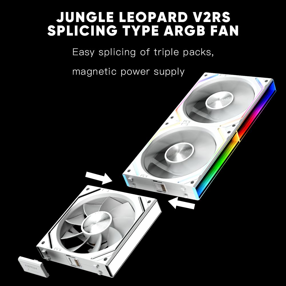COOLER PARA PC JUNGLE LEOPARD JM-V2 RS 120MM TRIPLE PACK BLANCO REVERSO - 5