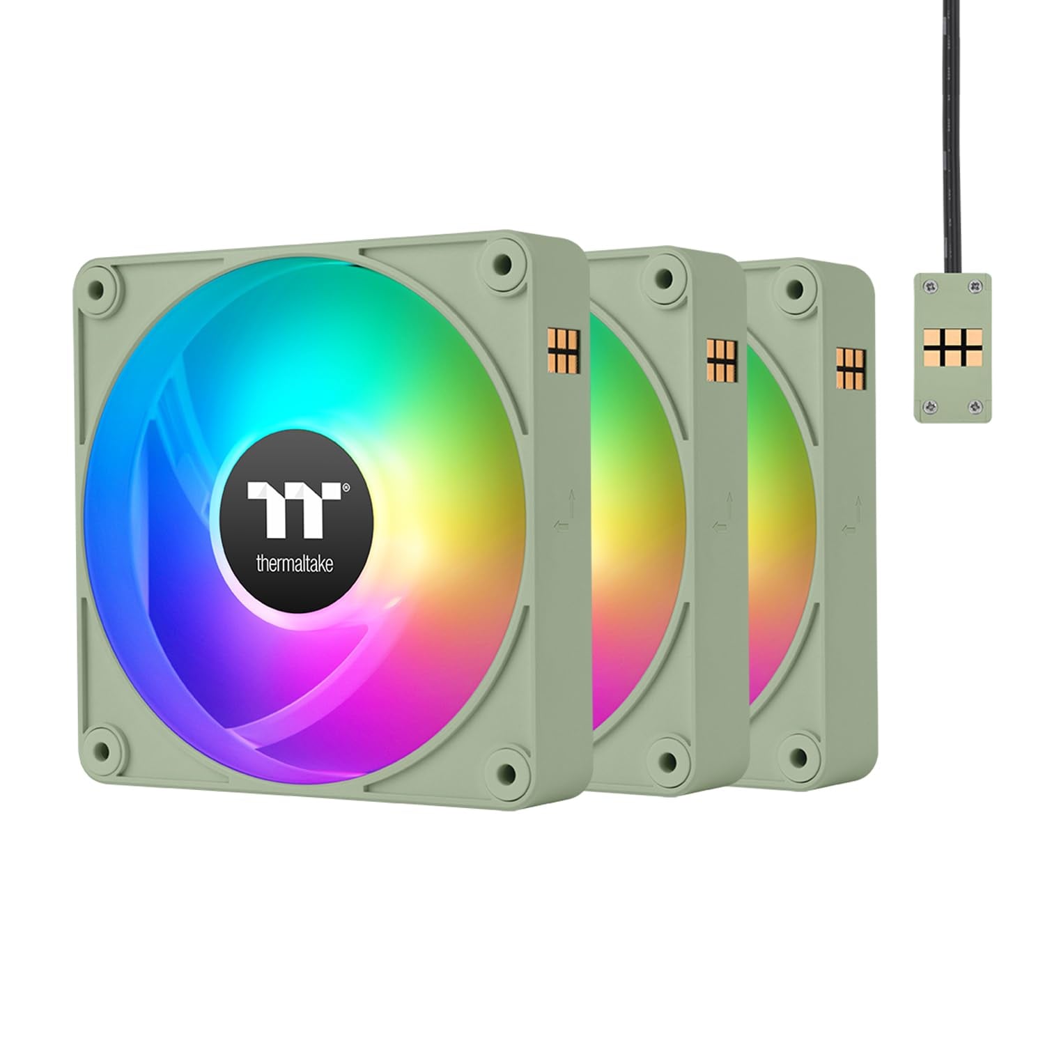 COOLER INTERNO THERMALTAKE CT120 EX ARGB SYNC 120 MM MATCHA GREEN 3 UNIDADES - 1