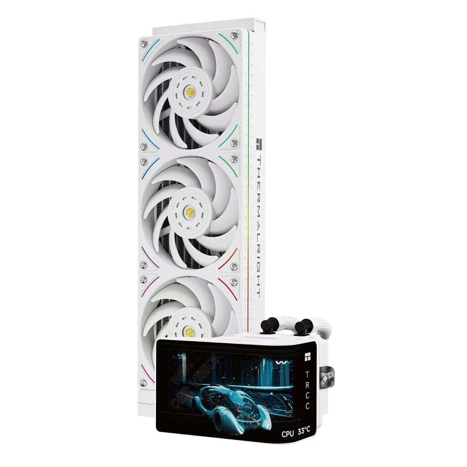 ENFRIADOR LÍQUIDO PARA CPU THERMALRIGHT WONDER VISION 360 UB ARGB BLANCO CON PANTALLA CURVA 6.67 PULGADAS - 1