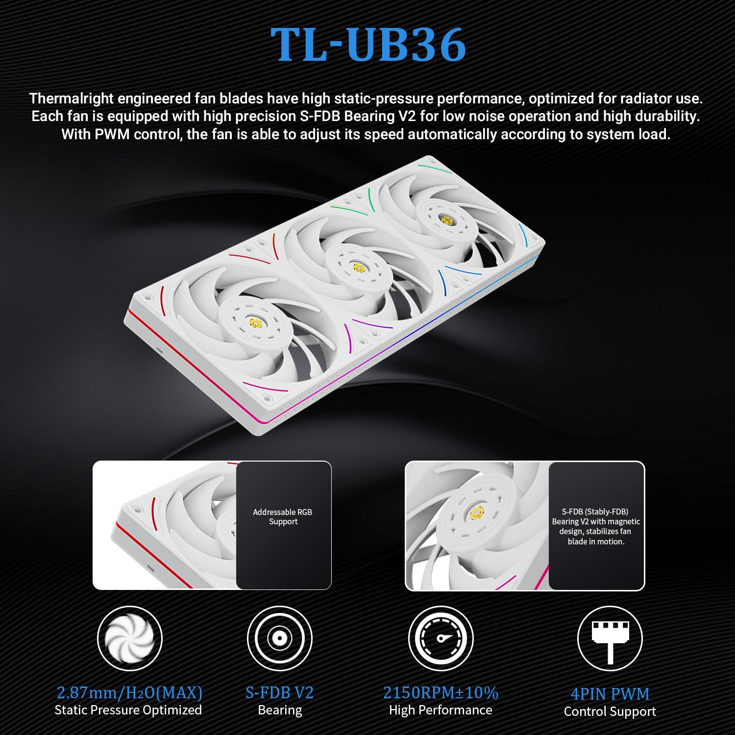 ENFRIADOR LÍQUIDO PARA CPU THERMALRIGHT WONDER VISION 360 UB ARGB BLANCO CON PANTALLA CURVA 6.67 PULGADAS - 5