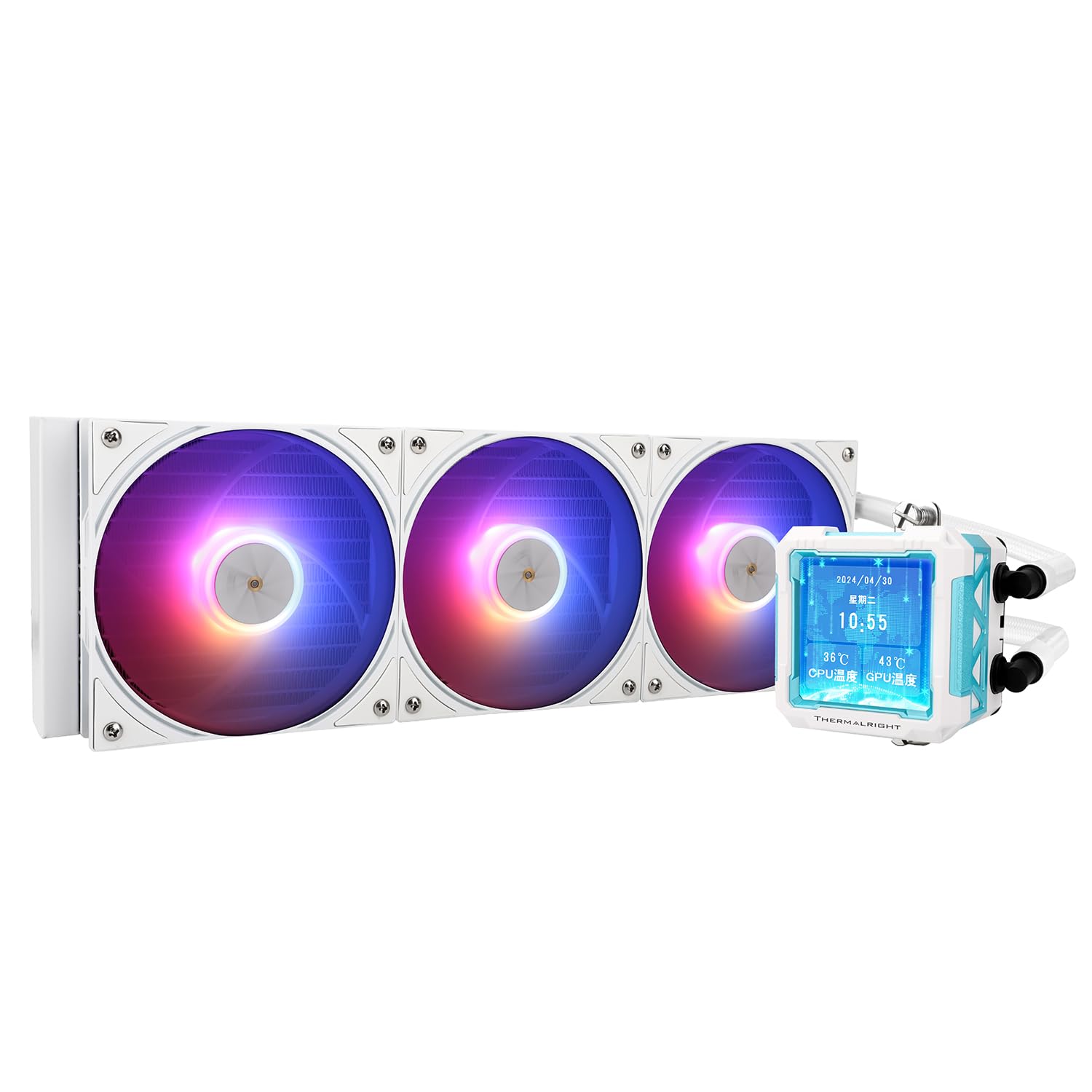 ENFRIADOR LÍQUIDO PARA CPU THERMALRIGHT FW PRO 360 ARGB BLANCO CON PANTALLA IPS LCD - 1