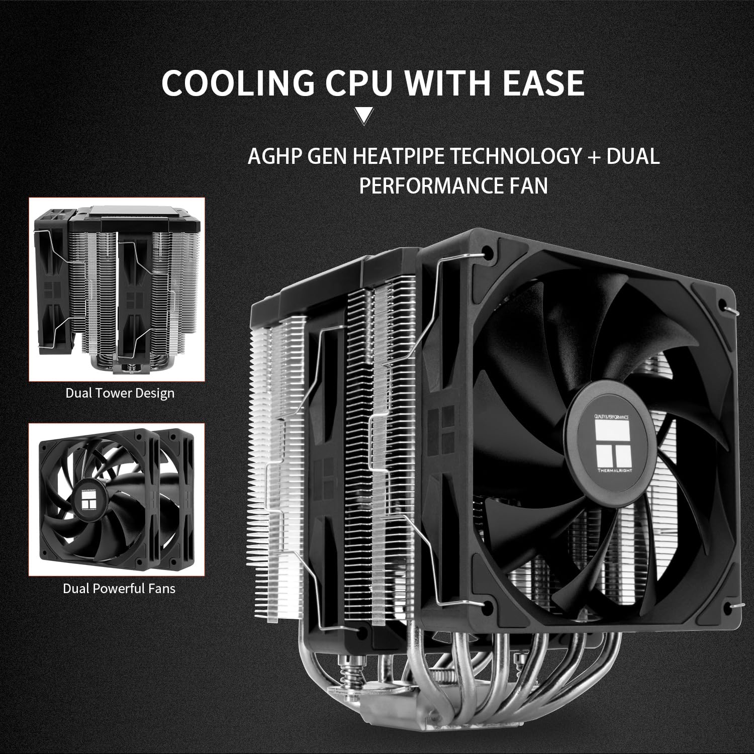 ENFRIADOR DE CPU THERMALRIGHT PEERLESS ASSASSIN 120 DIGITAL BLACK 6 HEATPIPES - 4