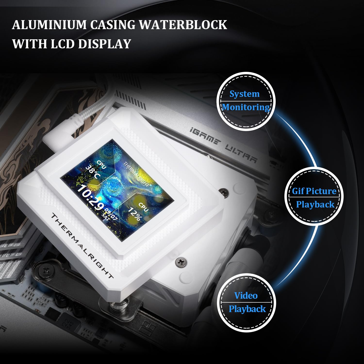 ENFRIADOR LÍQUIDO PARA CPU THERMALRIGHT FW240 SE ARGB BLANCO CON PANTALLA LCD 2 PULGADAS - 4