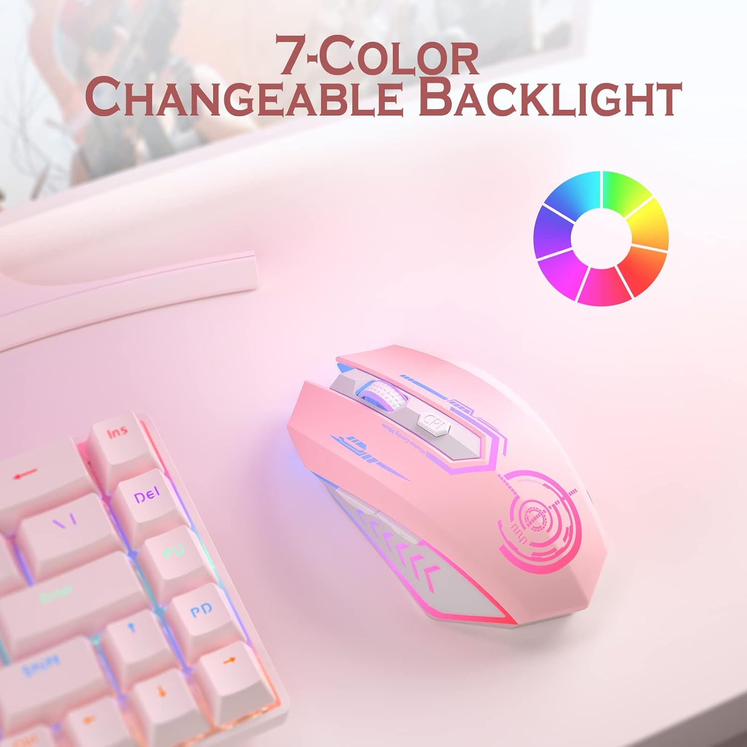 MOUSE GAMER UHURU WIRELESS RECARGABLE 10000 DPI LED - 3