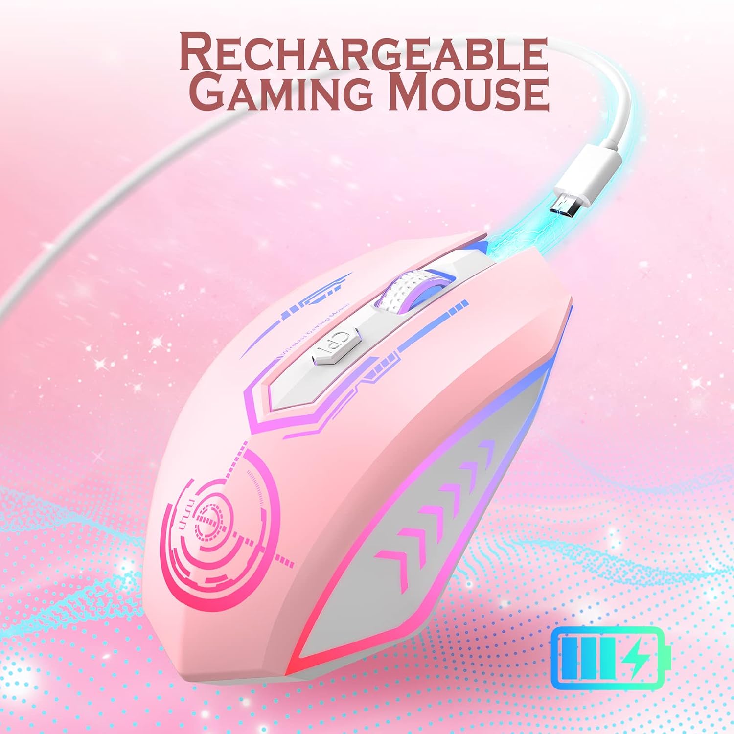 MOUSE GAMER UHURU WIRELESS RECARGABLE 10000 DPI LED - 5