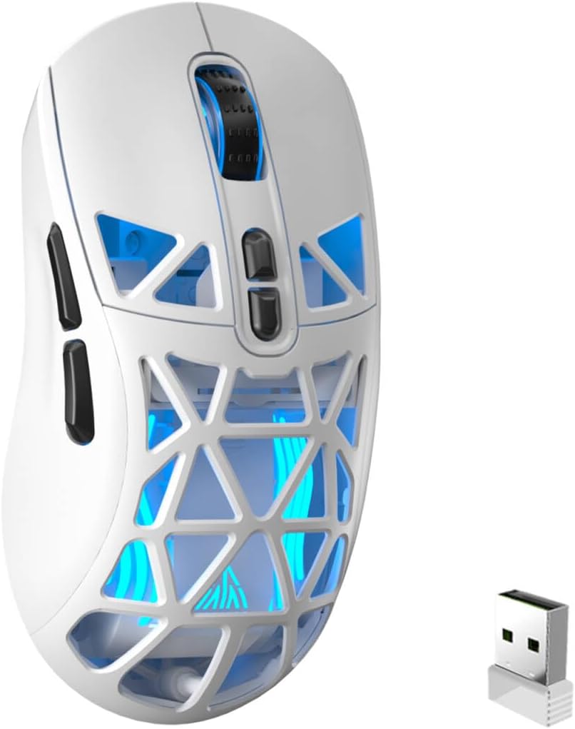 MOUSE GAMER CORBOBO SOLAKAKA SM802 BLANCO 24000 DPI TRI-MODE - 1