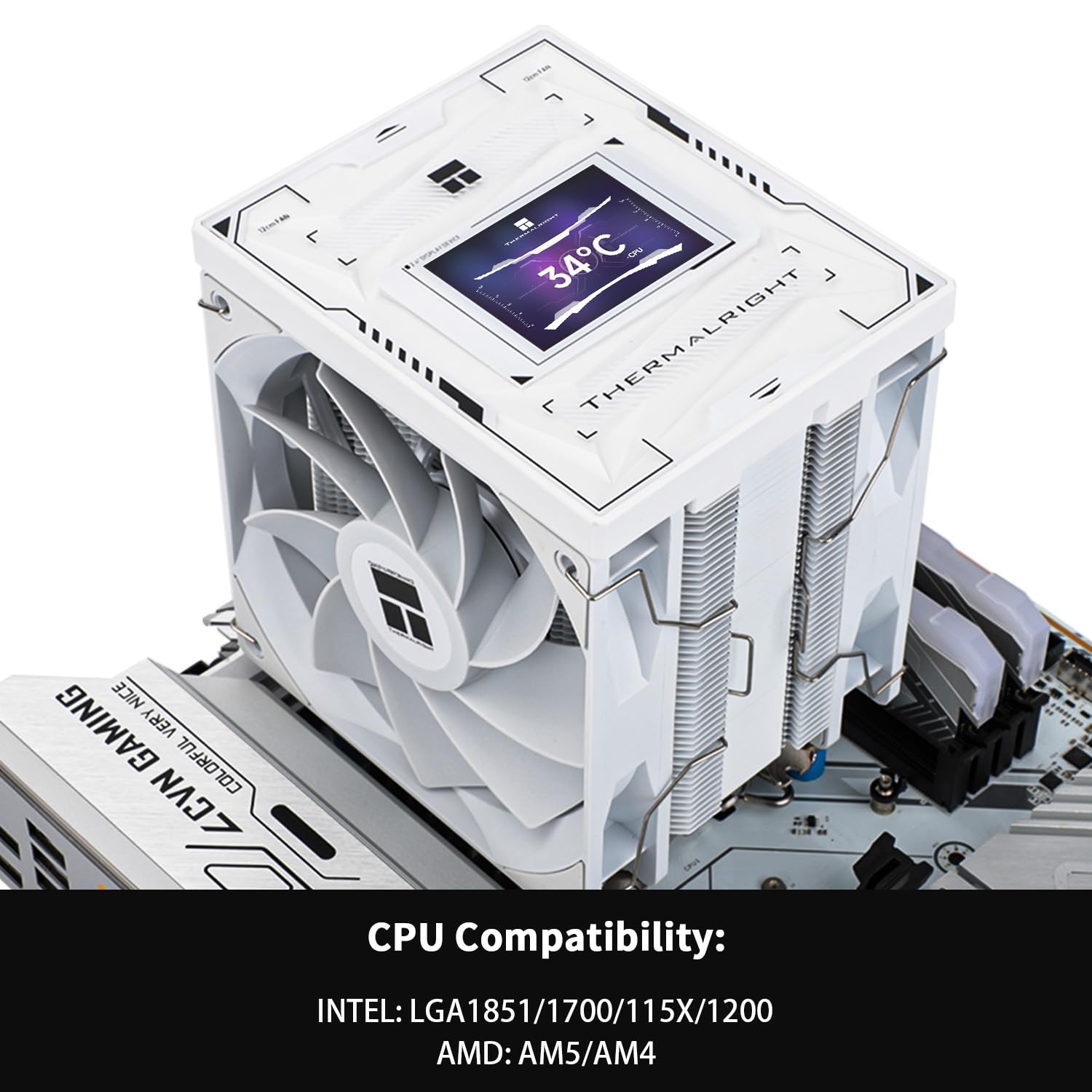 ENFRIADOR DE CPU THERMALRIGHT BURST ASSASSIN 120 VISION WHITE CON PANTALLA LCD IPS 2.4 PULGADAS - 3