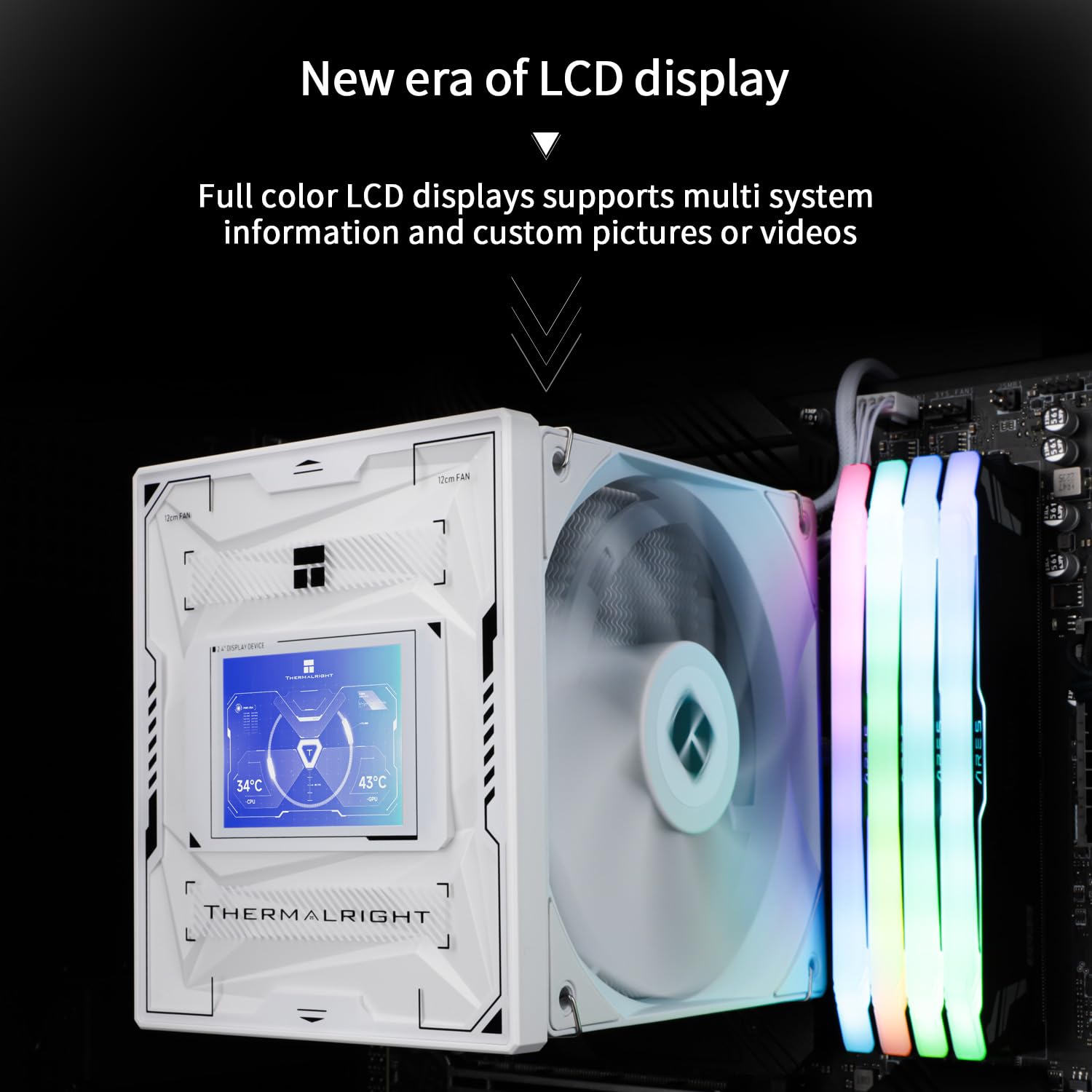 ENFRIADOR DE CPU THERMALRIGHT BURST ASSASSIN 120 VISION WHITE CON PANTALLA LCD IPS 2.4 PULGADAS - 5