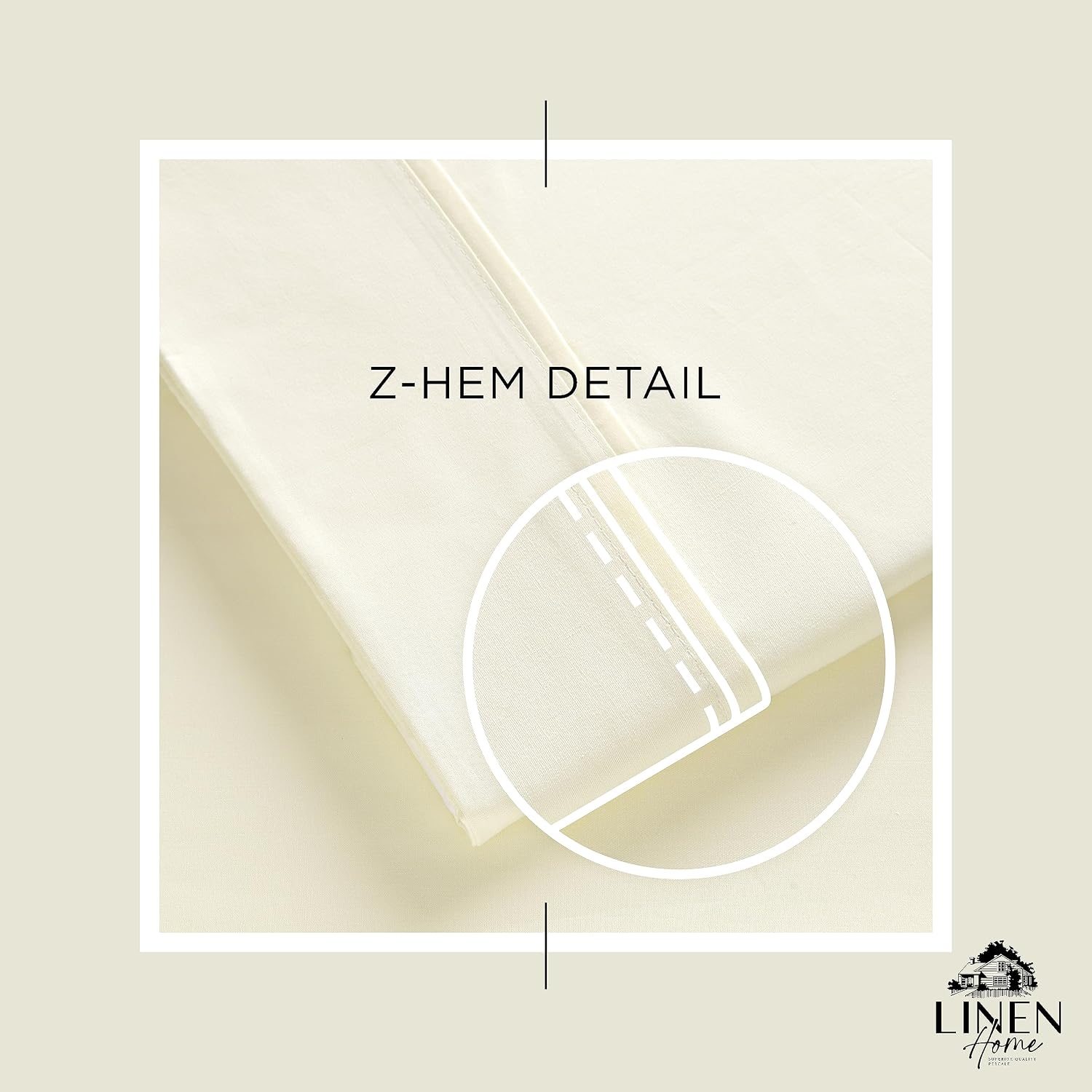 JUEGO DE SÁBANAS LINEN HOME KING 100% ALGODÓN PERCAL CREMA 4 PIEZAS - 3