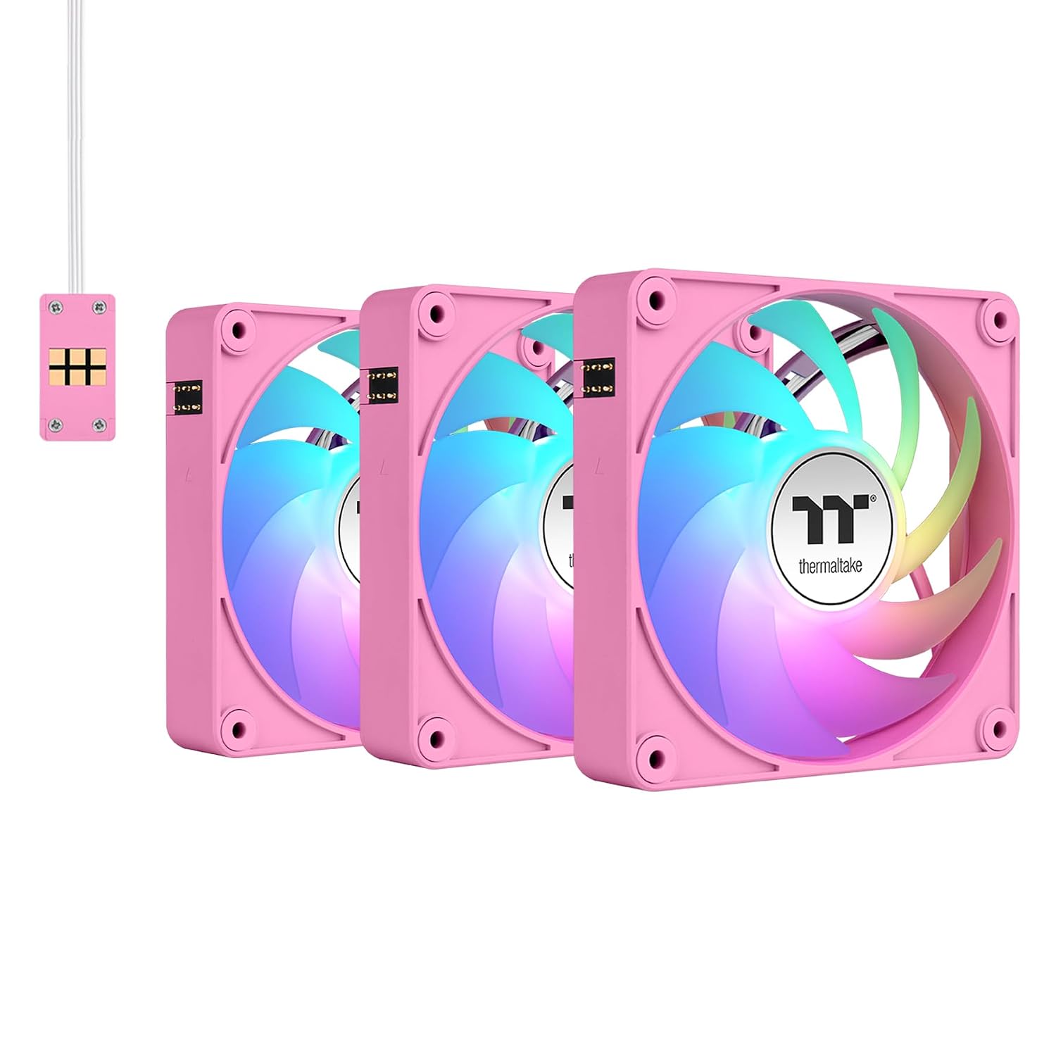 COOLER INTERNO THERMALTAKE CT120 EX ARGB SYNC 3 UNIDADES ROSA BUBBLE - 1