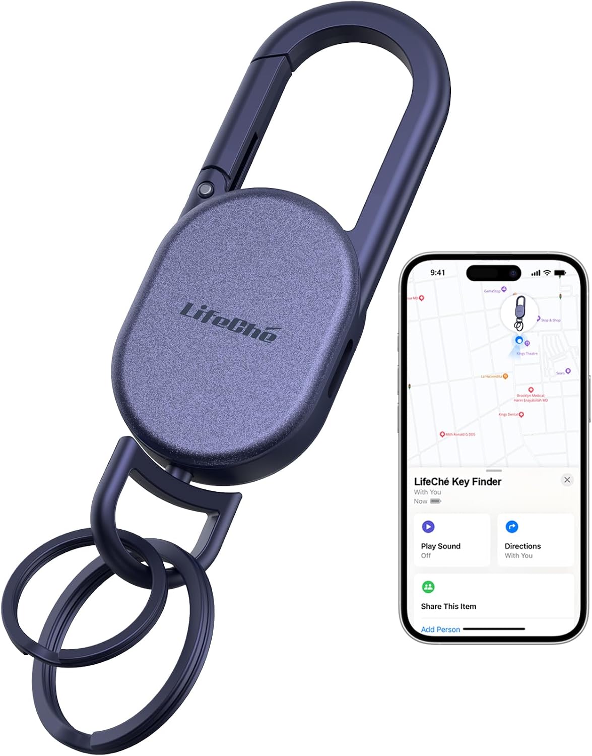 LLAVERO LOCALIZADOR LIFECHÉ FIND MY ACERO INOXIDABLE RECARGABLE - 1