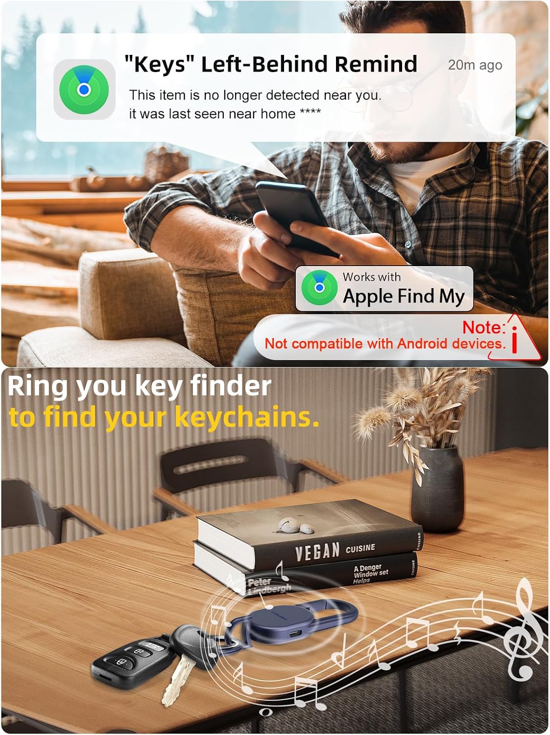 LLAVERO LOCALIZADOR LIFECHÉ FIND MY ACERO INOXIDABLE RECARGABLE - 3