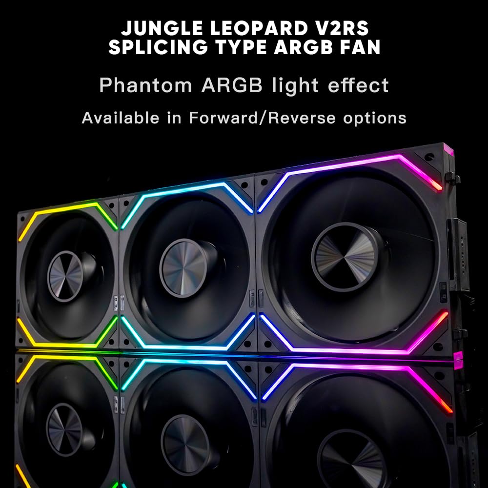 COOLER PARA PC JUNGLE LEOPARD JM-V2 RS 120MM TRIPLE PACK NEGRO - 2
