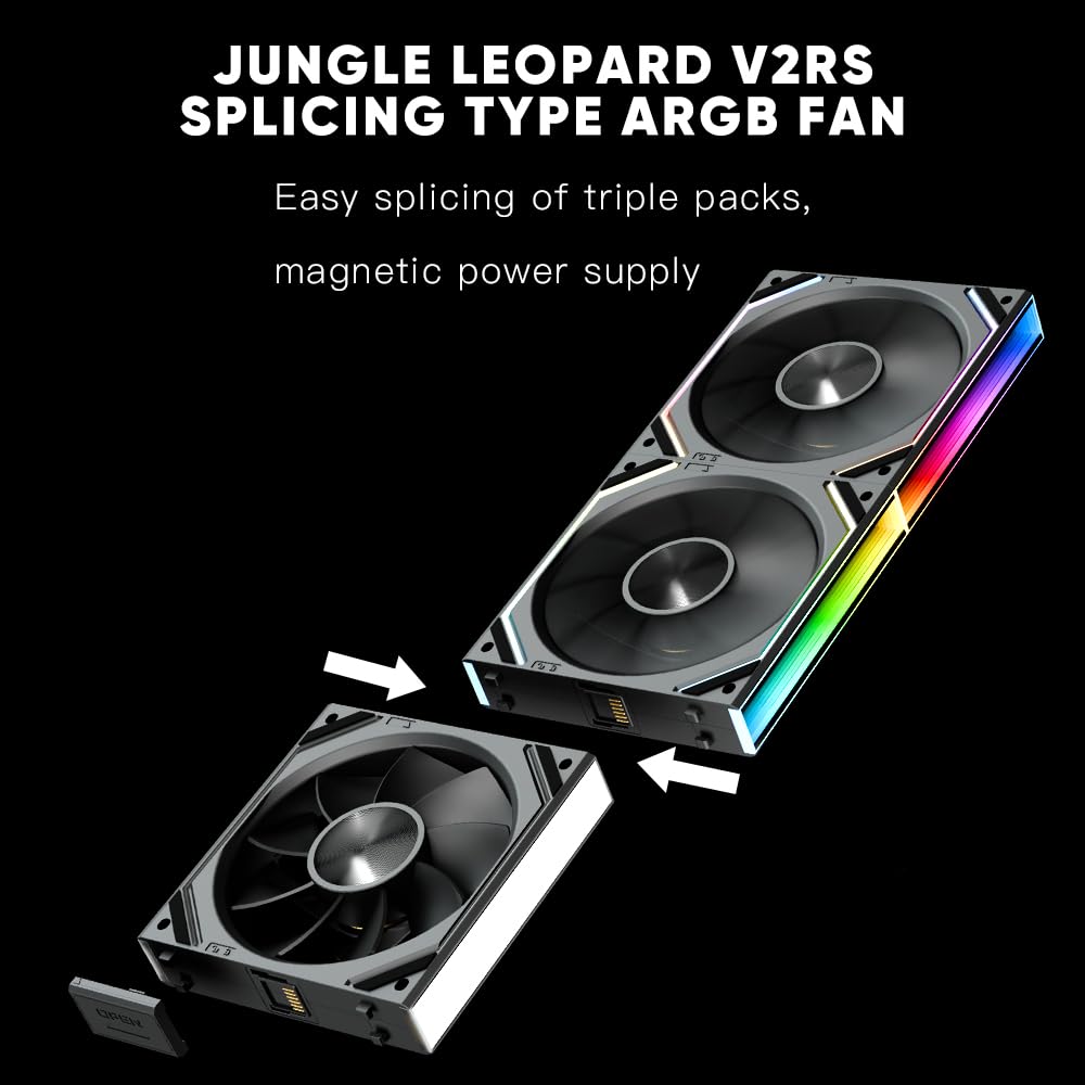 COOLER PARA PC JUNGLE LEOPARD JM-V2 RS 120MM TRIPLE PACK NEGRO - 5