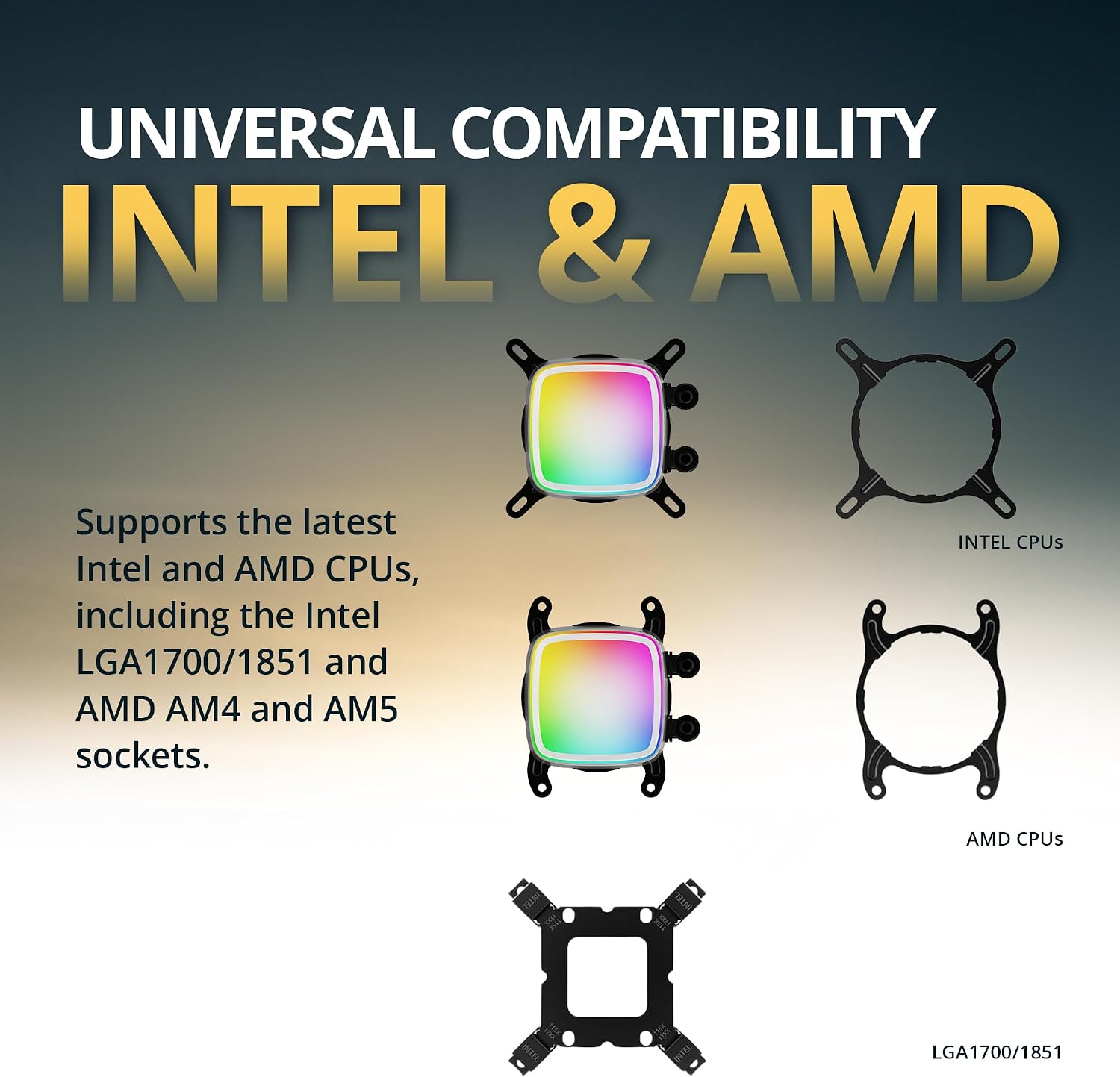 ENFRIADOR LÍQUIDO PARA CPU GEOMETRIC FUTURE ESKIMO PRO 420MM RGB PWM BLANCO - 4