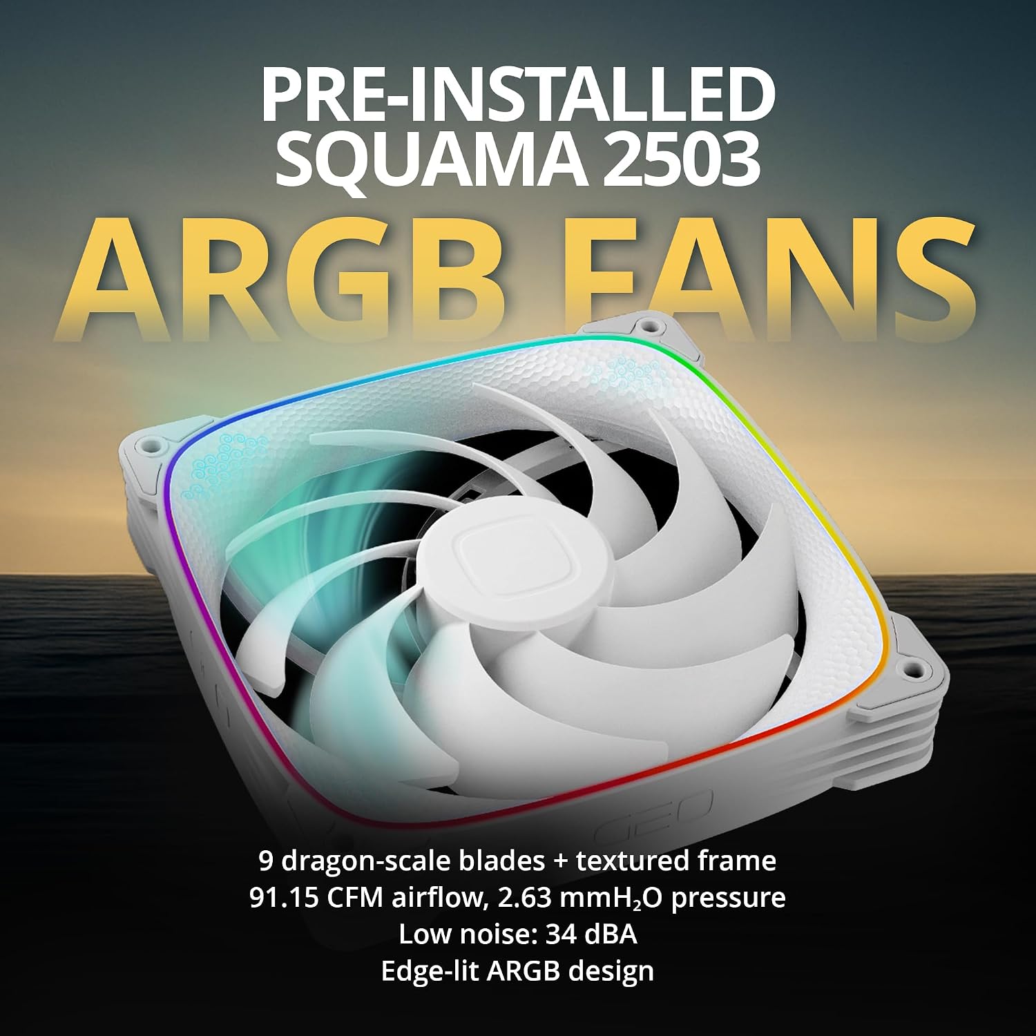ENFRIADOR LÍQUIDO PARA CPU GEOMETRIC FUTURE ESKIMO PRO 420MM RGB PWM BLANCO - 5