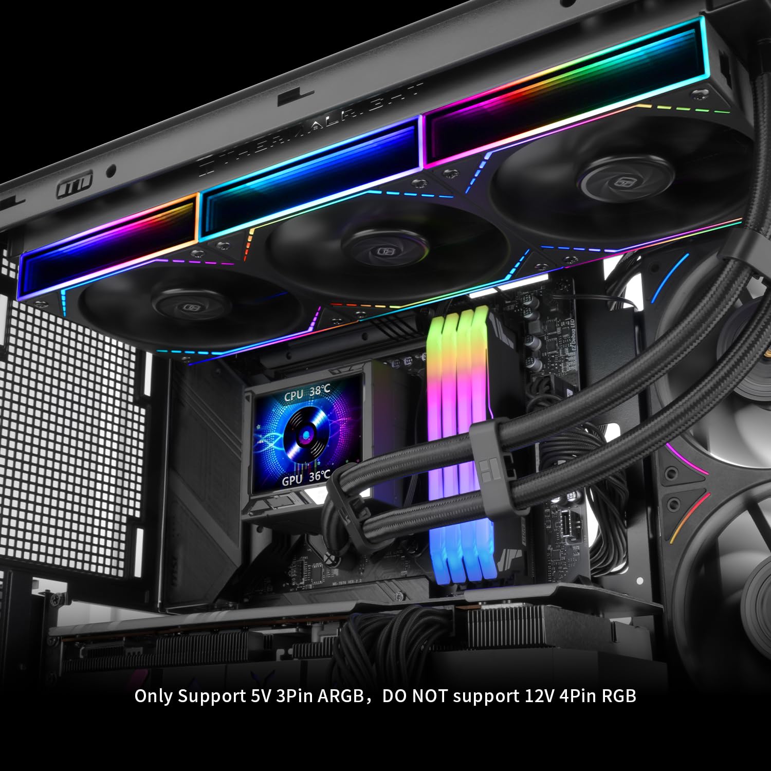 ENFRIADOR LÍQUIDO PARA CPU THERMALRIGHT MJOLNIR VISION 360 ARGB BLACK V2 - 5