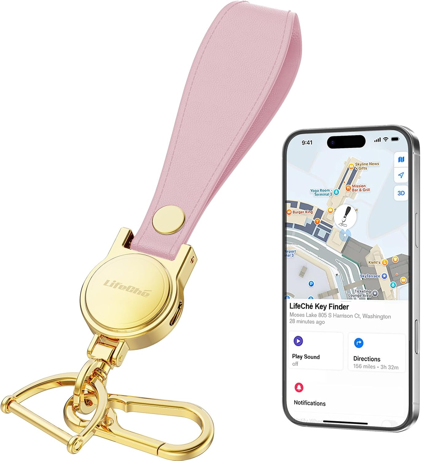LLAVERO LOCALIZADOR LIFECHÉ FIND MY ACERO INOXIDABLE RECARGABLE - 1