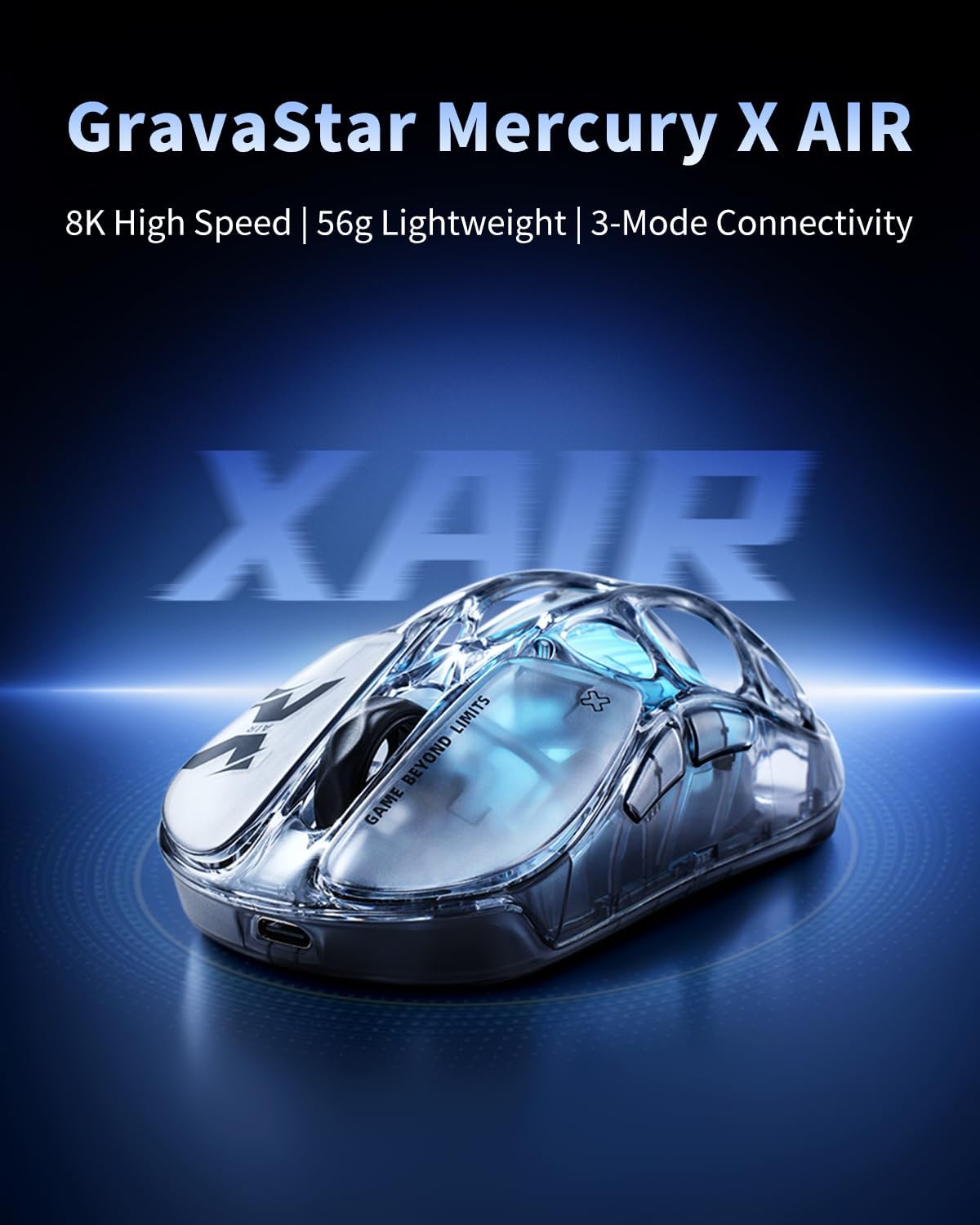 MOUSE GAMER GRAVASTAR MERCURY X AIR INALÁMBRICO TRUE 8K - 2