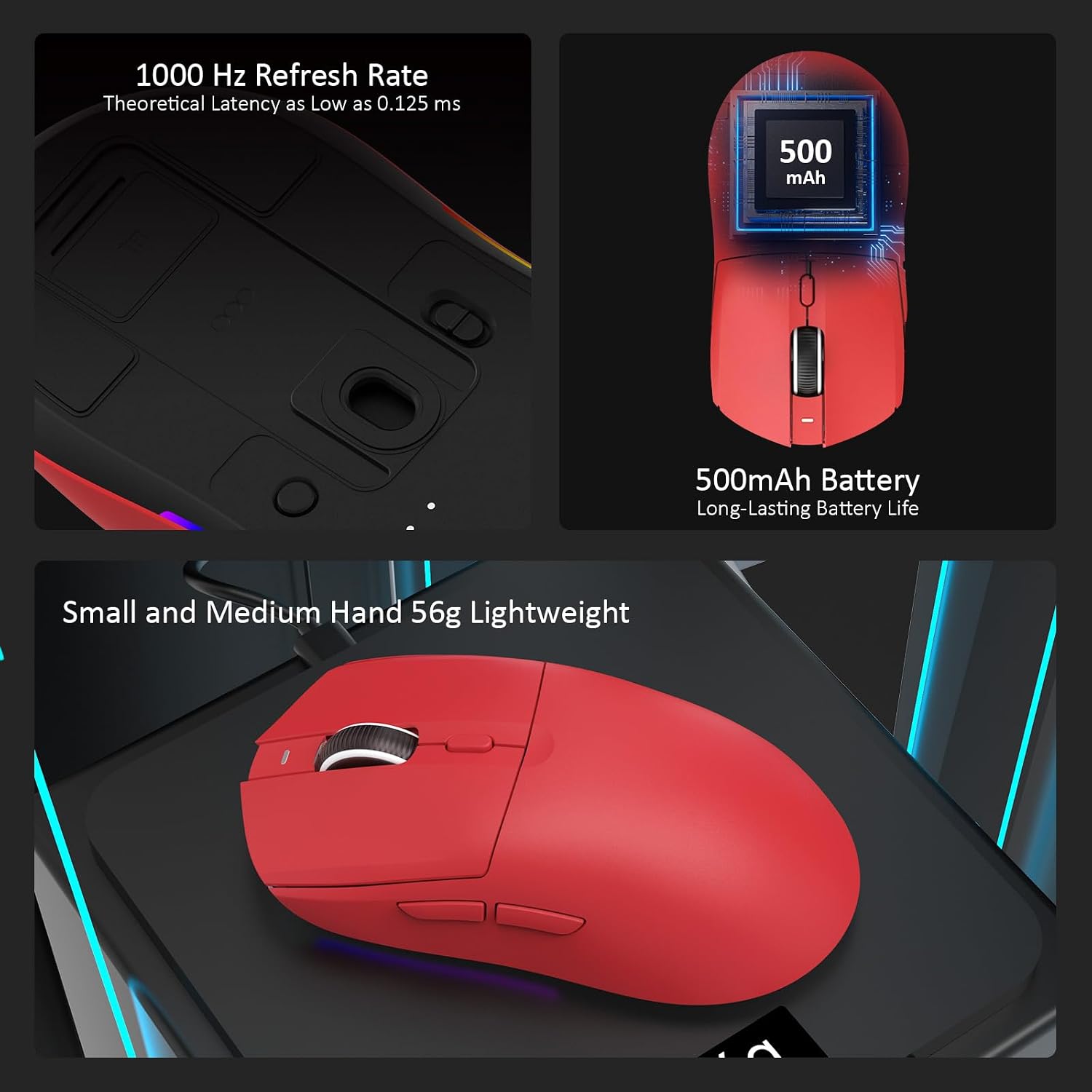 MOUSE GAMER AJAZZ AJ139 V2 MC INALÁMBRICO 24000DPI BLUETOOTH RGB - 3