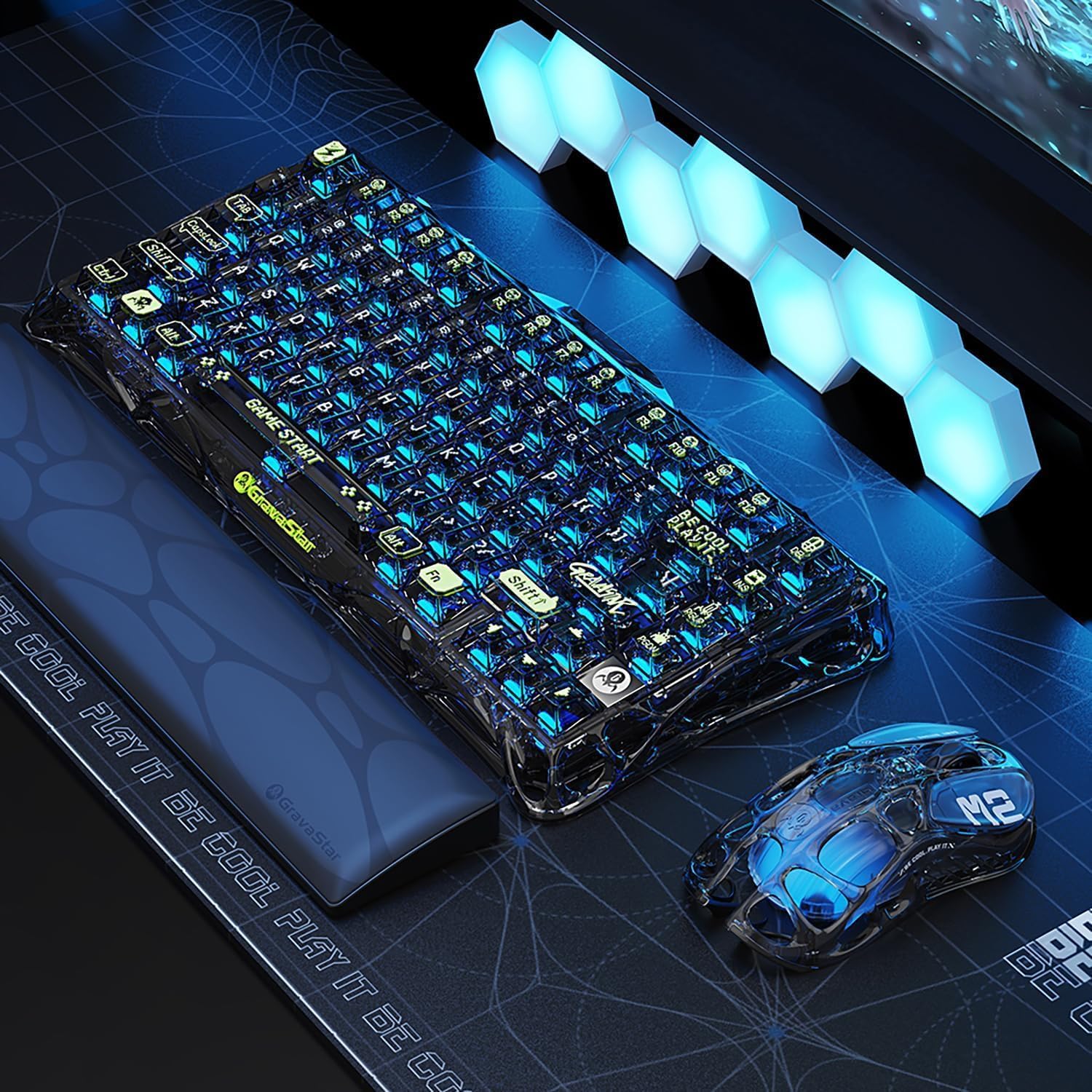 MOUSE GAMER GRAVASTAR MERCURY M2 WIRELESS RGB 26000 DPI - 3