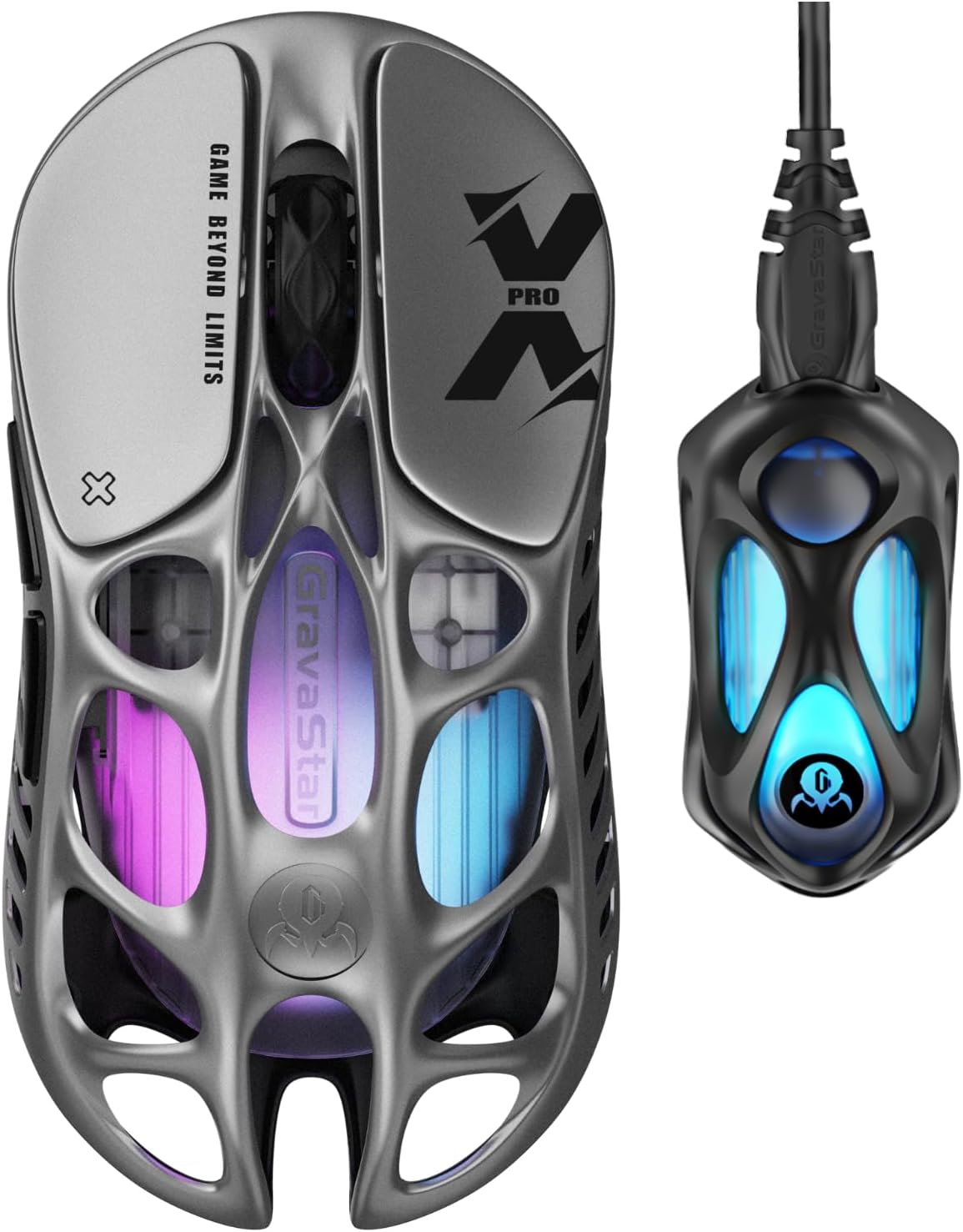 MOUSE GAMER GRAVASTAR MERCURY X PRO WIRELESS 32000 DPI RGB - 1