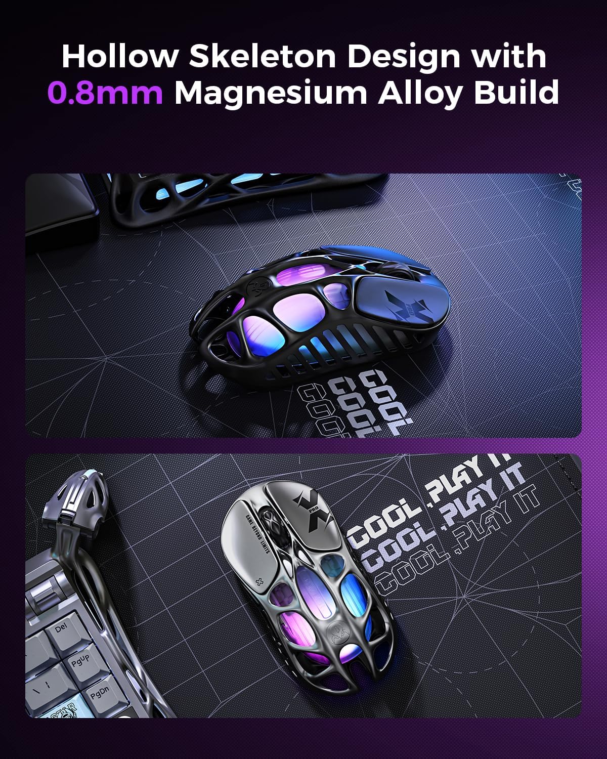 MOUSE GAMER GRAVASTAR MERCURY X PRO WIRELESS 32000 DPI RGB - 3
