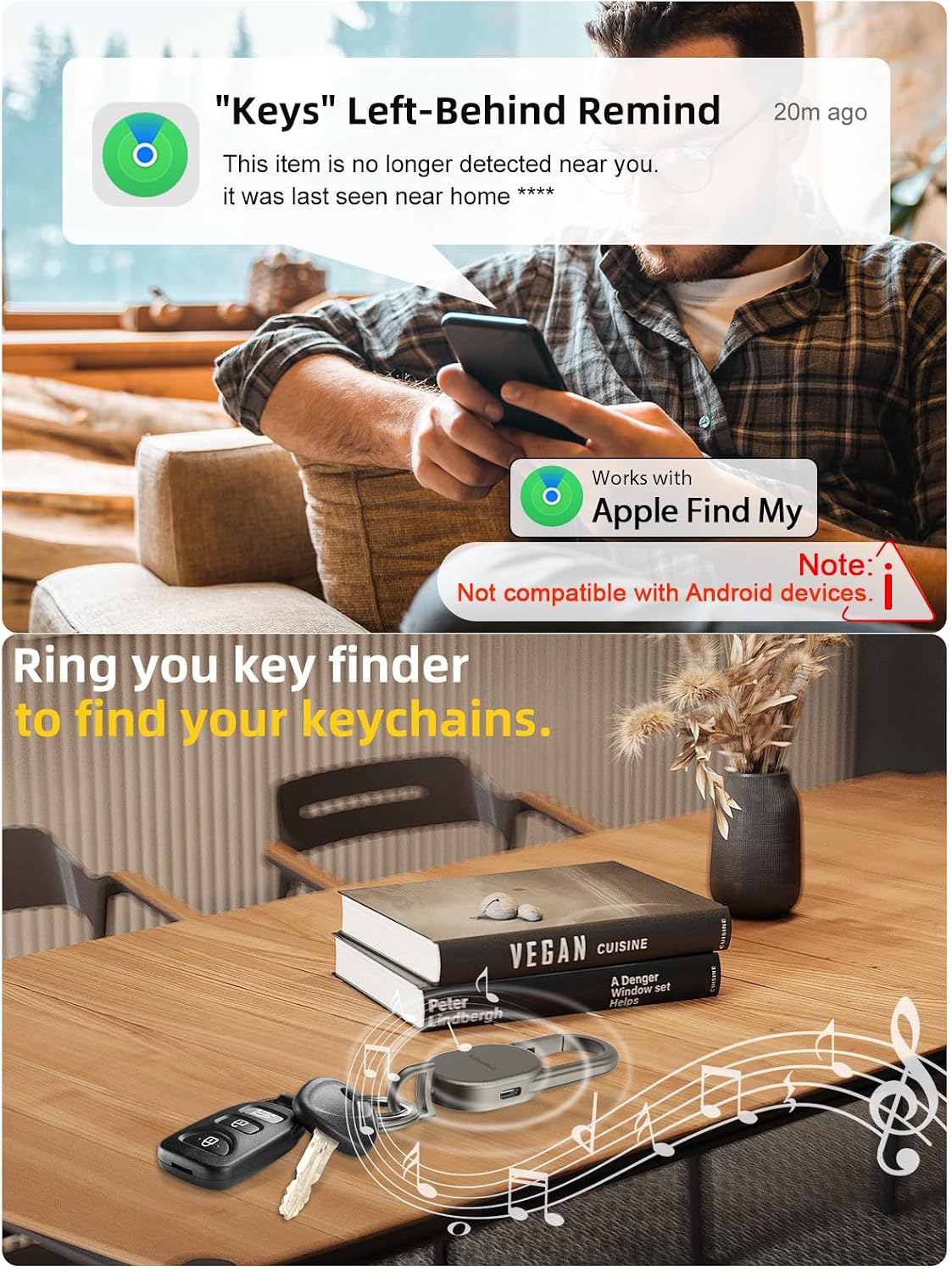 LLAVERO LOCALIZADOR LIFECHÉ FIND MY ACERO INOXIDABLE RECARGABLE - 3
