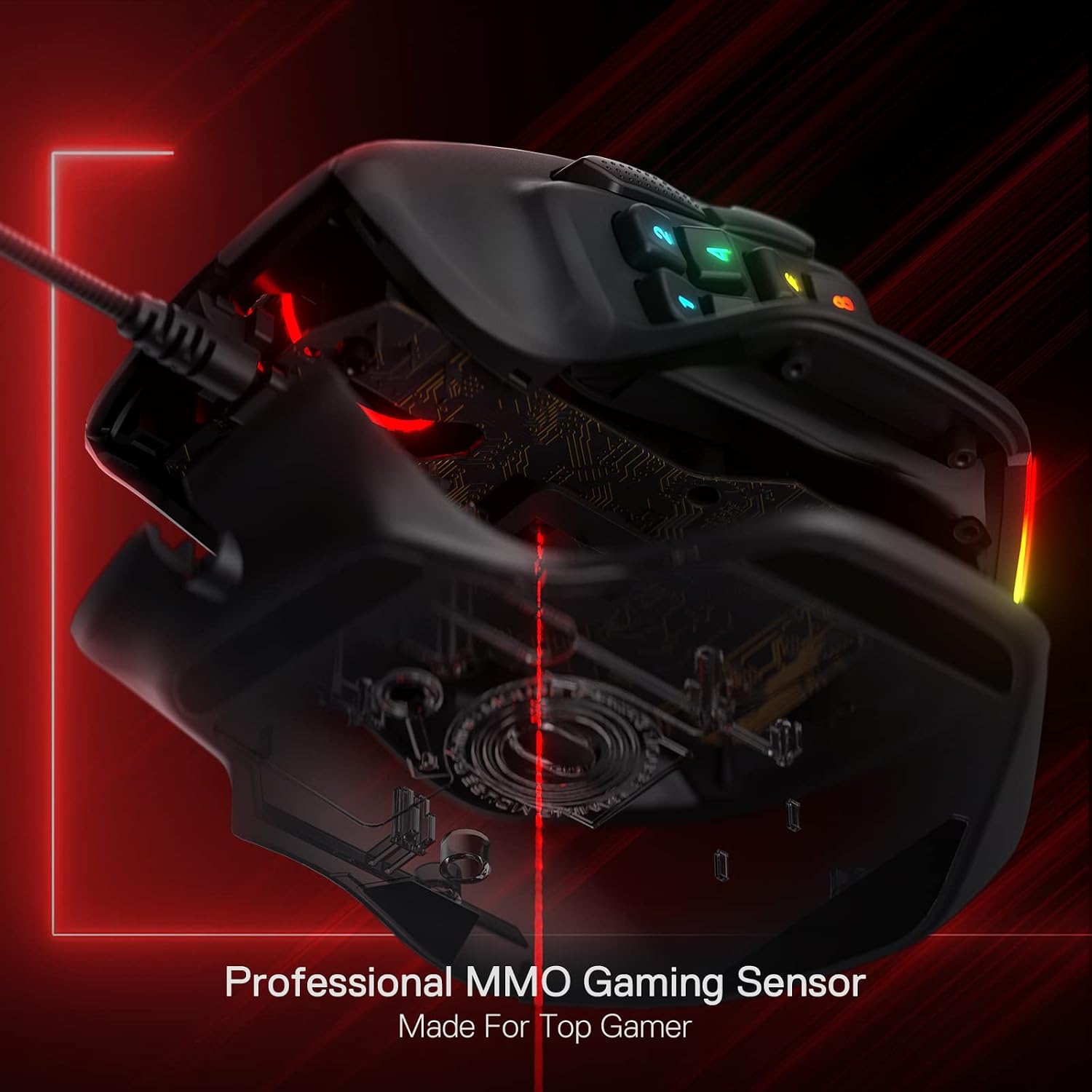MOUSE GAMER REDRAGON M811 RGB CABLEADO 10000 DPI 15 BOTONES PROGRAMABLES - 4