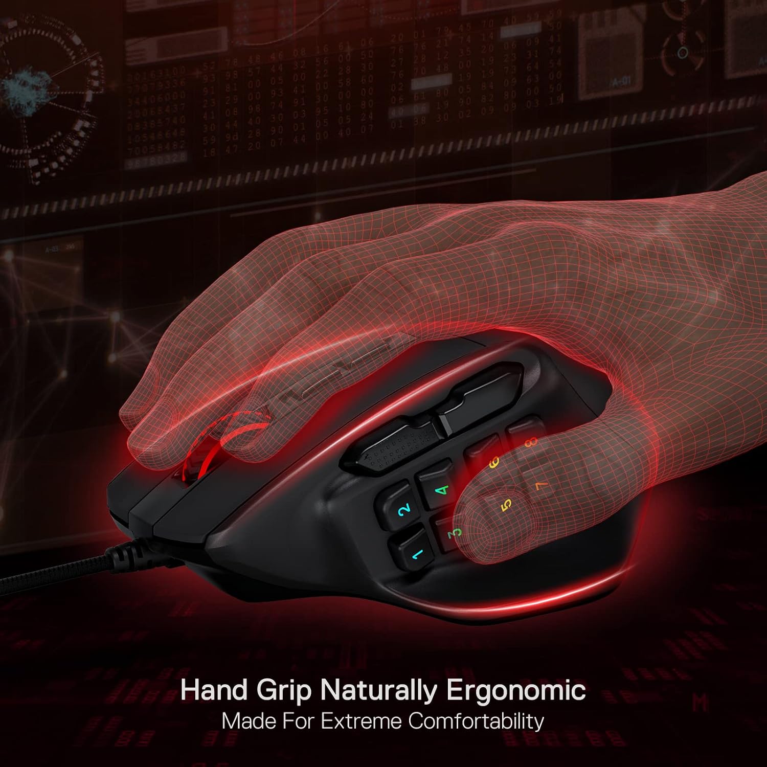 MOUSE GAMER REDRAGON M811 RGB CABLEADO 10000 DPI 15 BOTONES PROGRAMABLES - 5