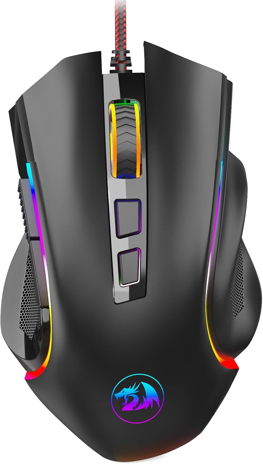 MOUSE GAMER REDRAGON M602 RGB 7200 DPI 9 BOTONES PROGRAMABLES NEGRO - 1