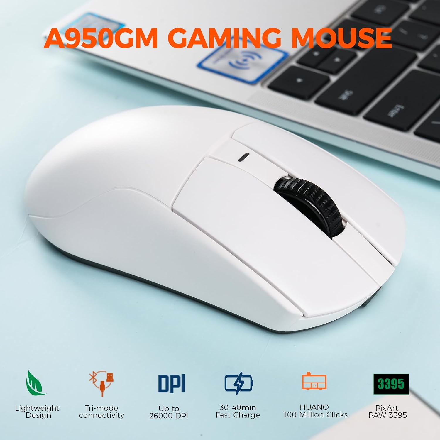 MOUSE GAMER DAREU A950GM TRI-MODE INALÁMBRICO 26K DPI 60G - 2
