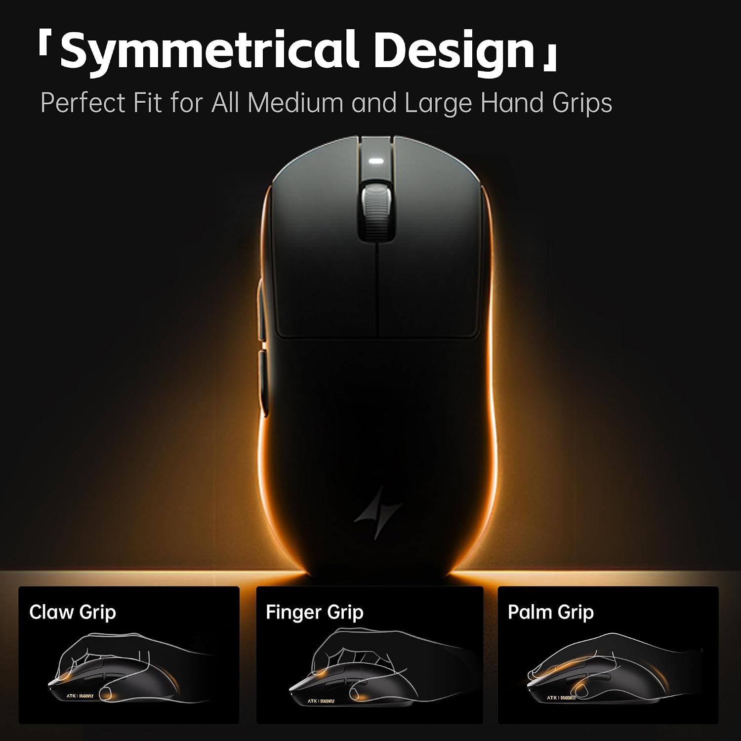 MOUSE GAMER ATK DRAGONFLY A9 PLUS INALÁMBRICO ROSA - 5