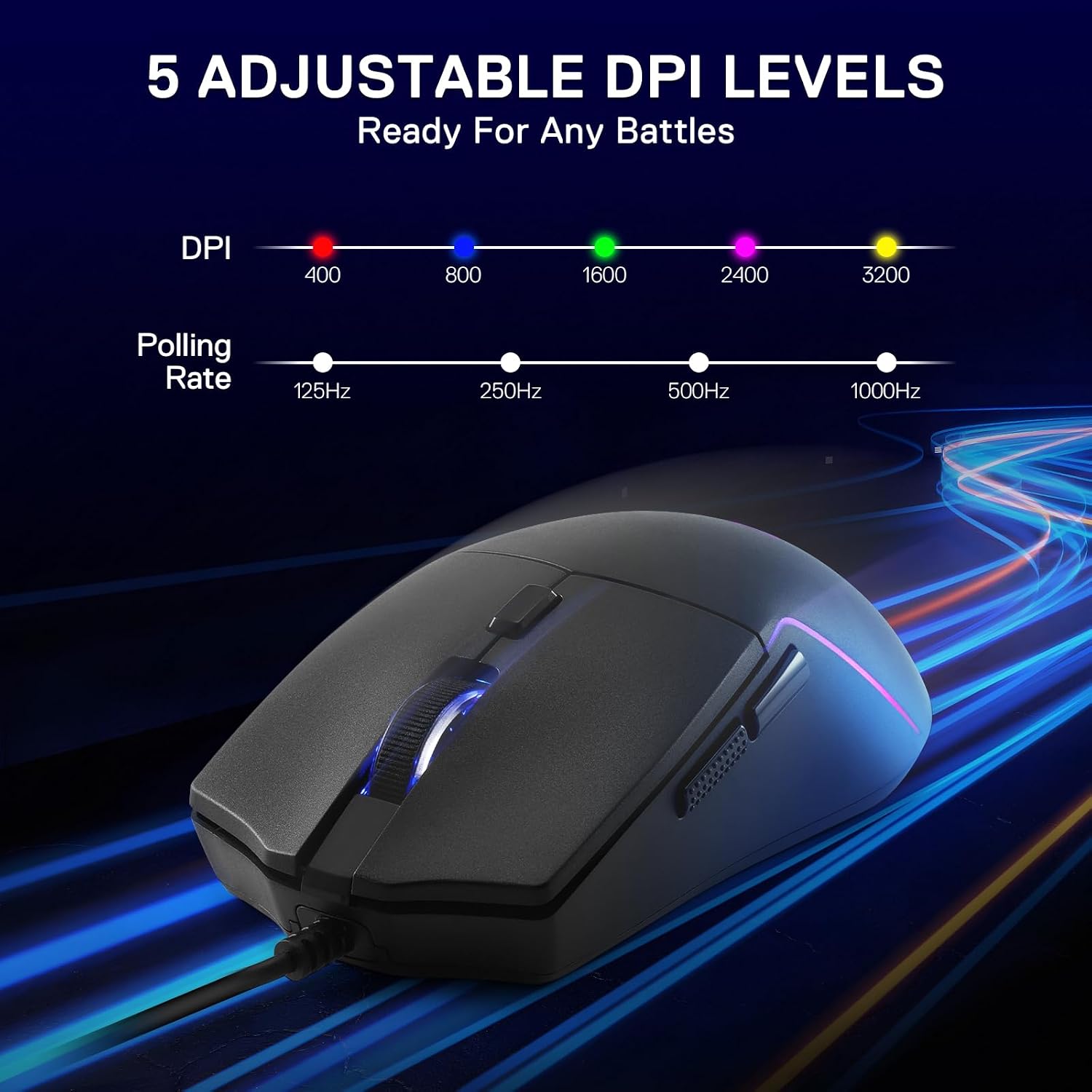 MOUSE GAMER REDRAGON M730 RGB CABLEADO 10K DPI LIGERO - 3