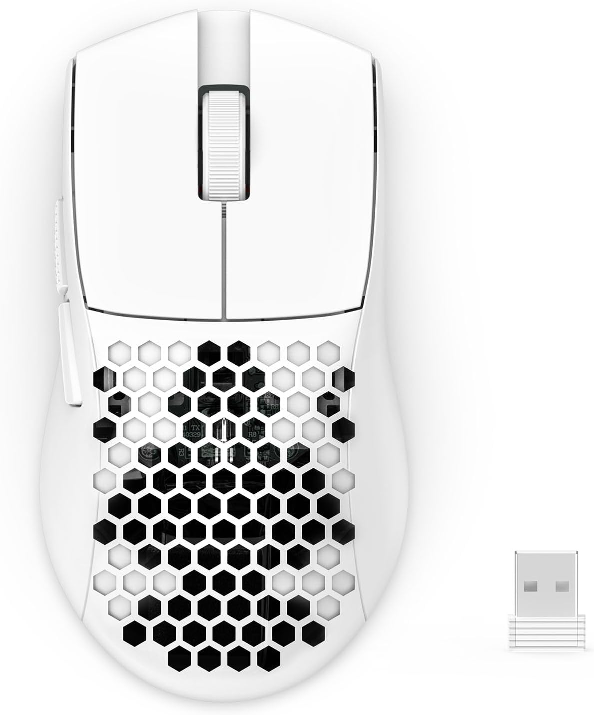 MOUSE GAMER REDRAGON M725 HONEYCOMB SHELL INALÁMBRICO LIGERO 49G BLANCO - 2