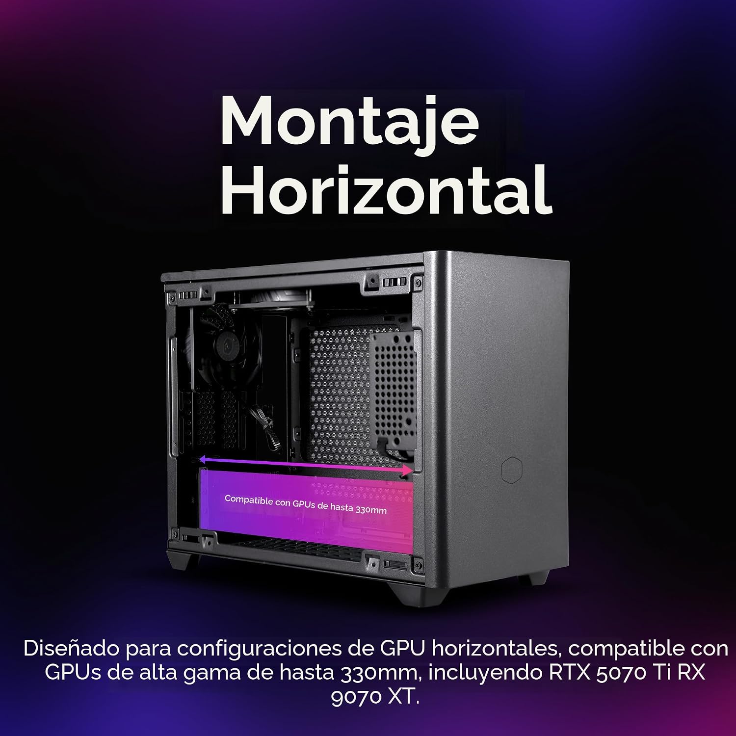 GABINETE COOLER MASTER NR200 MINI-ITX PARA PC CON SOPORTE PARA GPU DE 330MM - 5