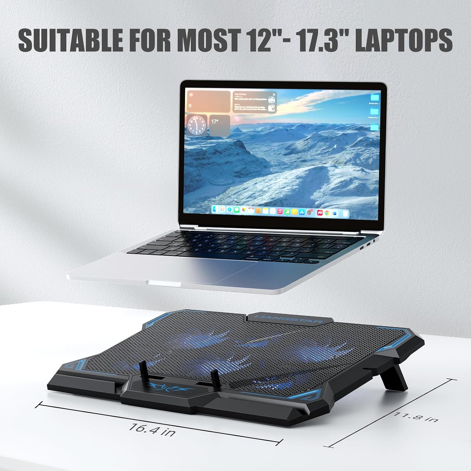 BASE DE ENFRIAMIENTO PARA LAPTOP LIANGSTAR CON 6 VENTILADORES LED PARA LAPTOPS DE 15.6 A 17 PULGADAS - 3