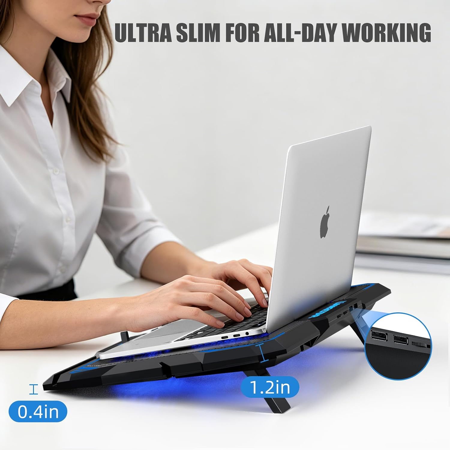 BASE DE ENFRIAMIENTO PARA LAPTOP LIANGSTAR CON 6 VENTILADORES LED PARA LAPTOPS DE 15.6 A 17 PULGADAS - 4