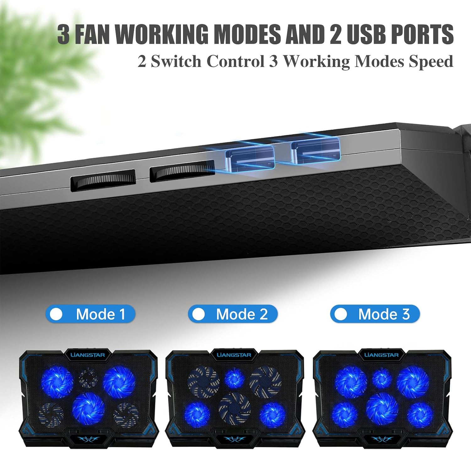 BASE DE ENFRIAMIENTO PARA LAPTOP LIANGSTAR CON 6 VENTILADORES LED PARA LAPTOPS DE 15.6 A 17 PULGADAS - 5