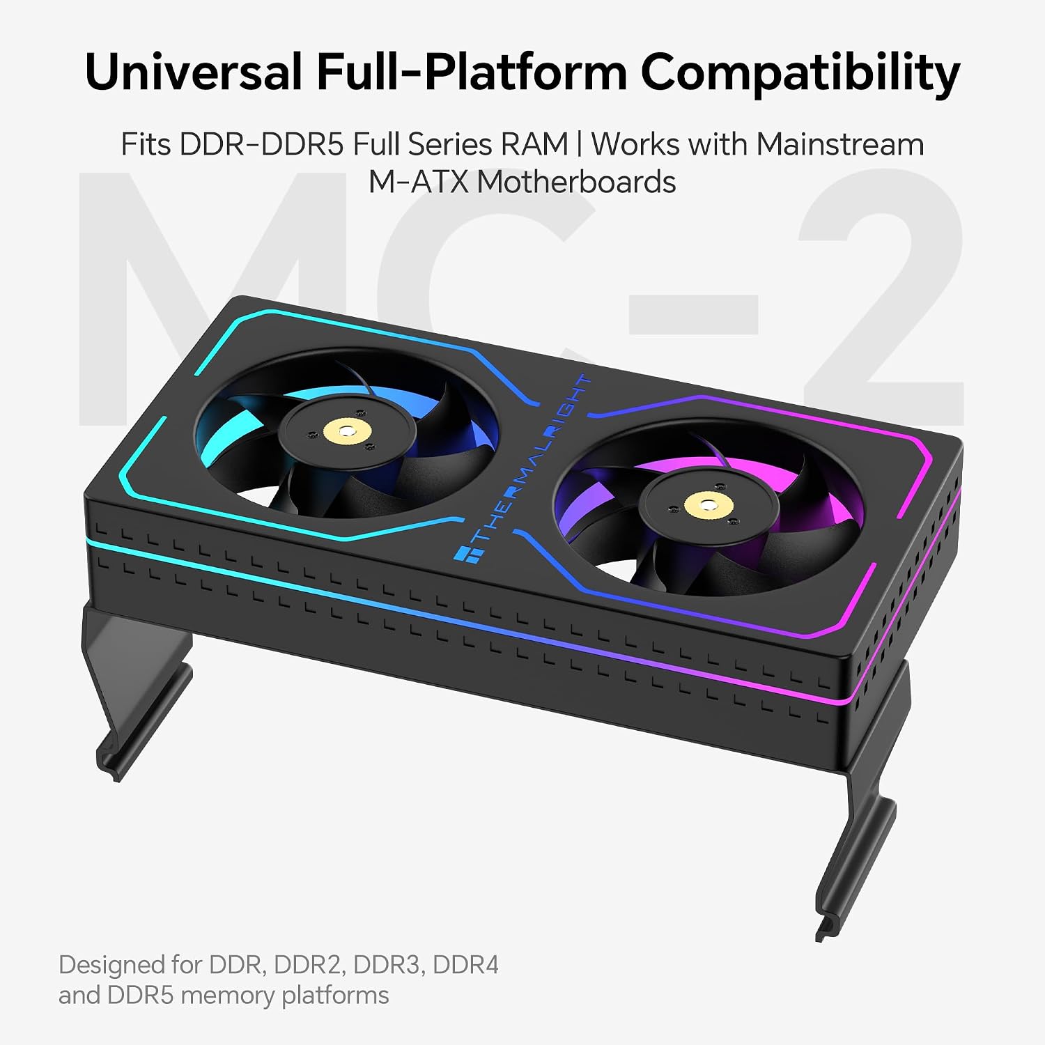 ENFRIADOR DE RAM THERMALRIGHT MC-2 ARGB CON DOBLE VENTILADOR PWM 3200RPM - 4