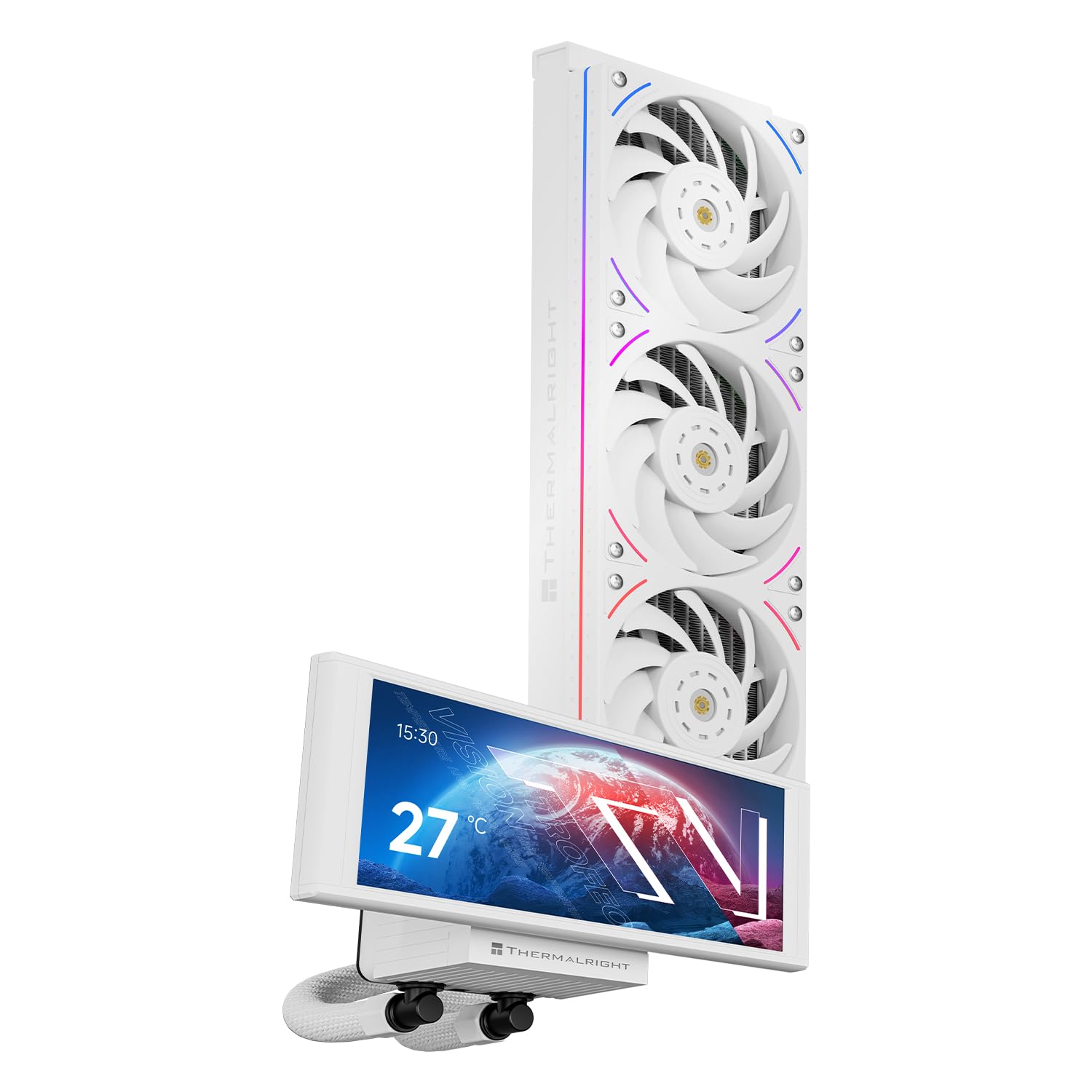 ENFRIADOR LÍQUIDO PARA CPU THERMALRIGHT TROFEO VISION 360 ARGB BLANCO CON PANTALLA IPS 6.86 PULGADAS - 1