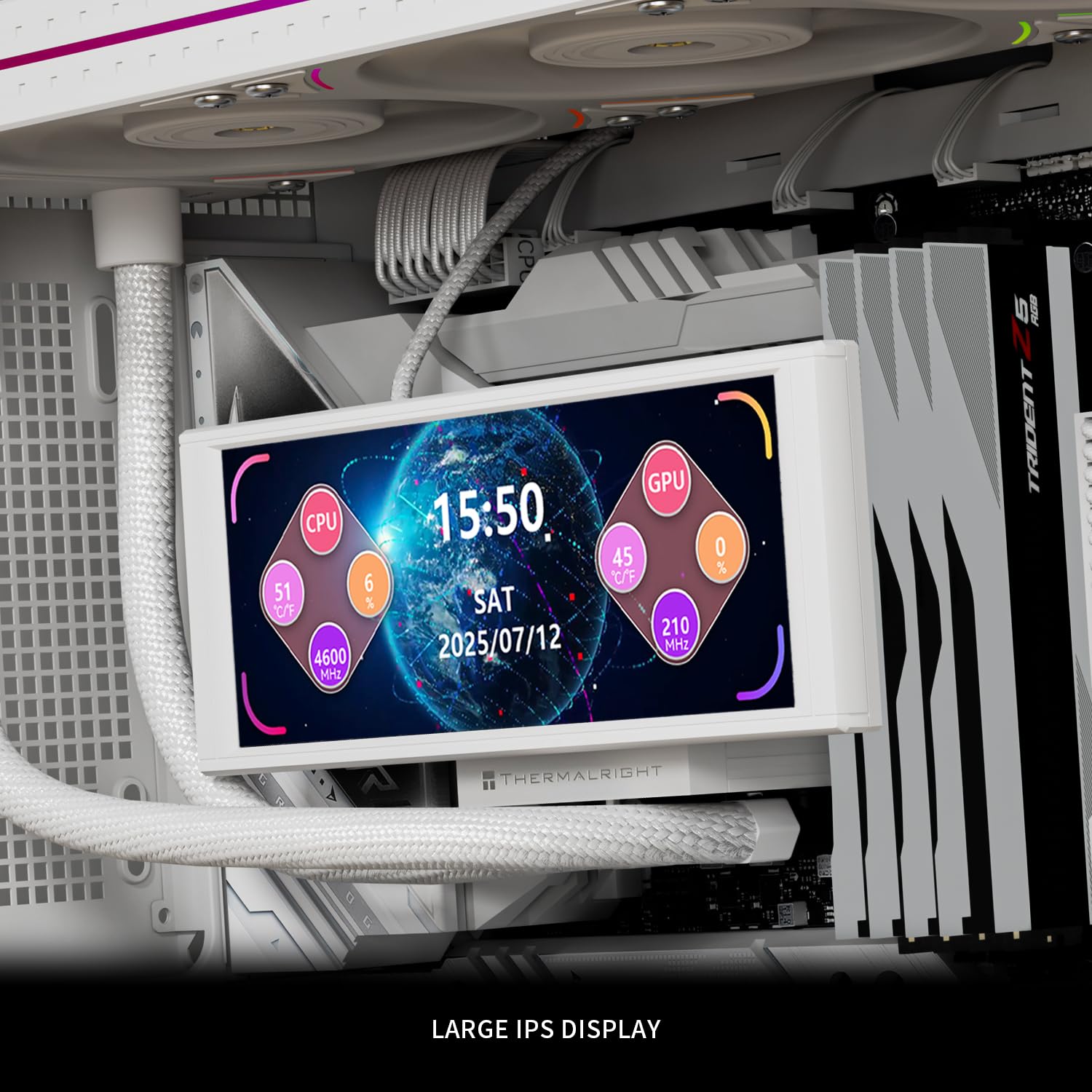 ENFRIADOR LÍQUIDO PARA CPU THERMALRIGHT TROFEO VISION 360 ARGB BLANCO CON PANTALLA IPS 6.86 PULGADAS - 2