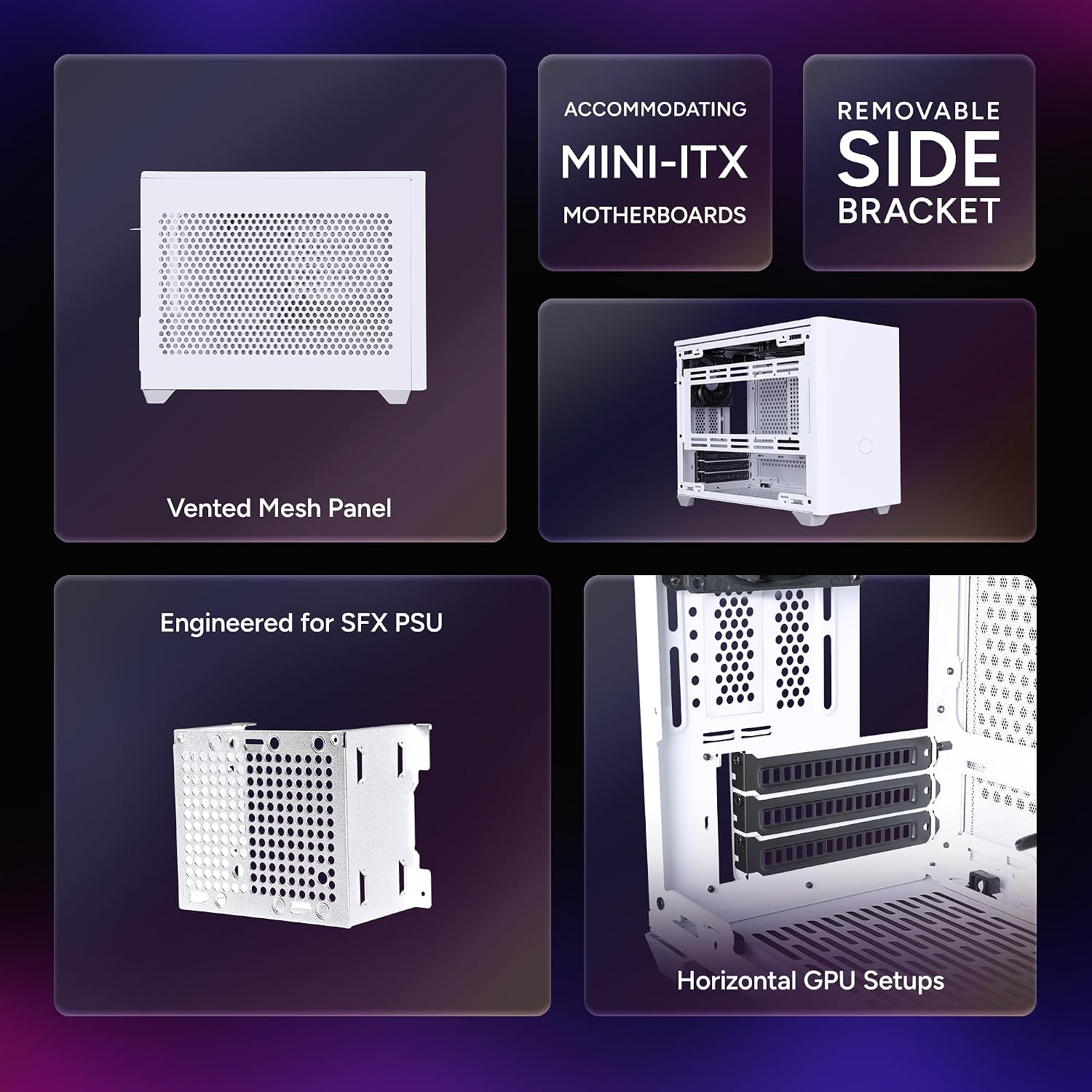 GABINETE COOLER MASTER NR200 MINI-ITX BLANCO SOPORTE GPU 330MM - 2