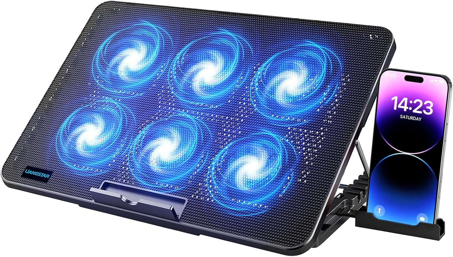 BASE DE ENFRIAMIENTO PARA LAPTOP LIANGSTAR CON 6 VENTILADORES SILENCIOSOS PARA NOTEBOOKS DE 12 A 17 PULGADAS - 1