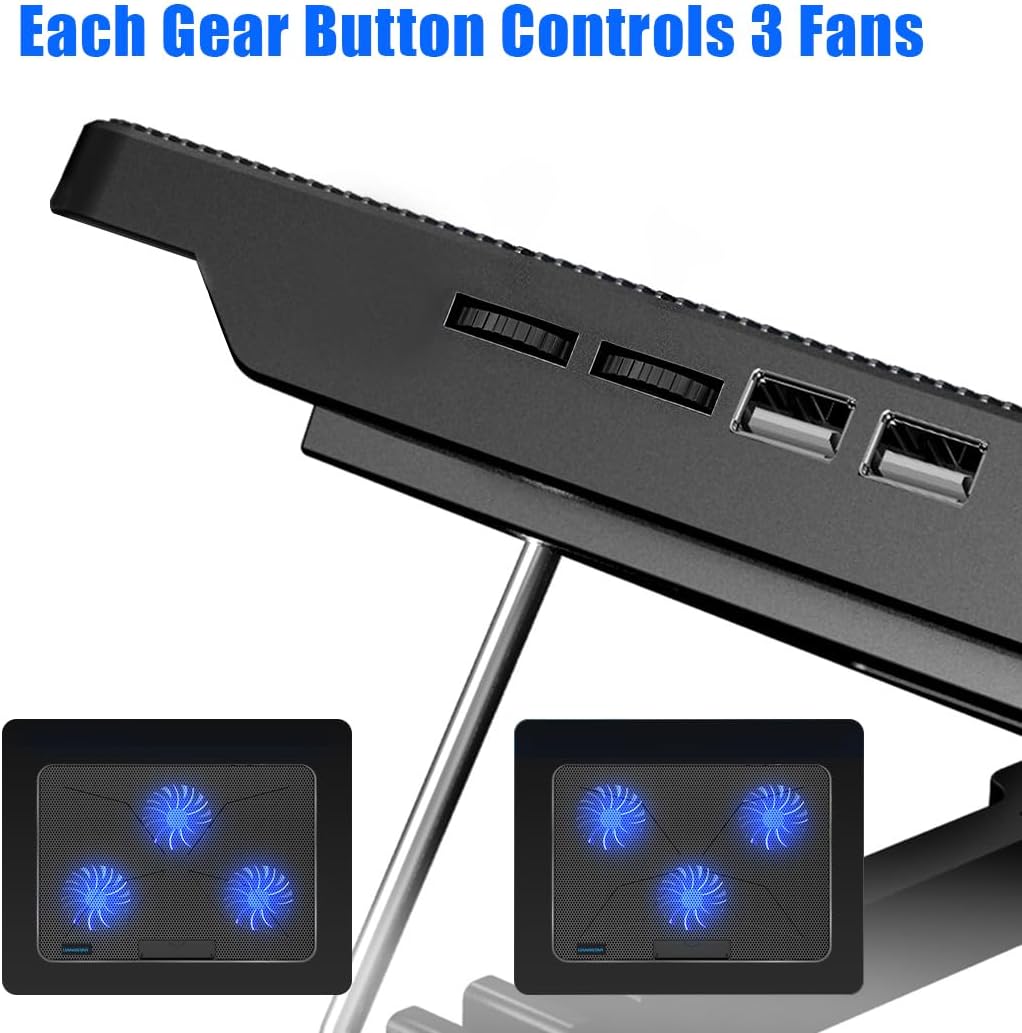 BASE DE ENFRIAMIENTO PARA LAPTOP LIANGSTAR CON 6 VENTILADORES SILENCIOSOS PARA NOTEBOOKS DE 12 A 17 PULGADAS - 3