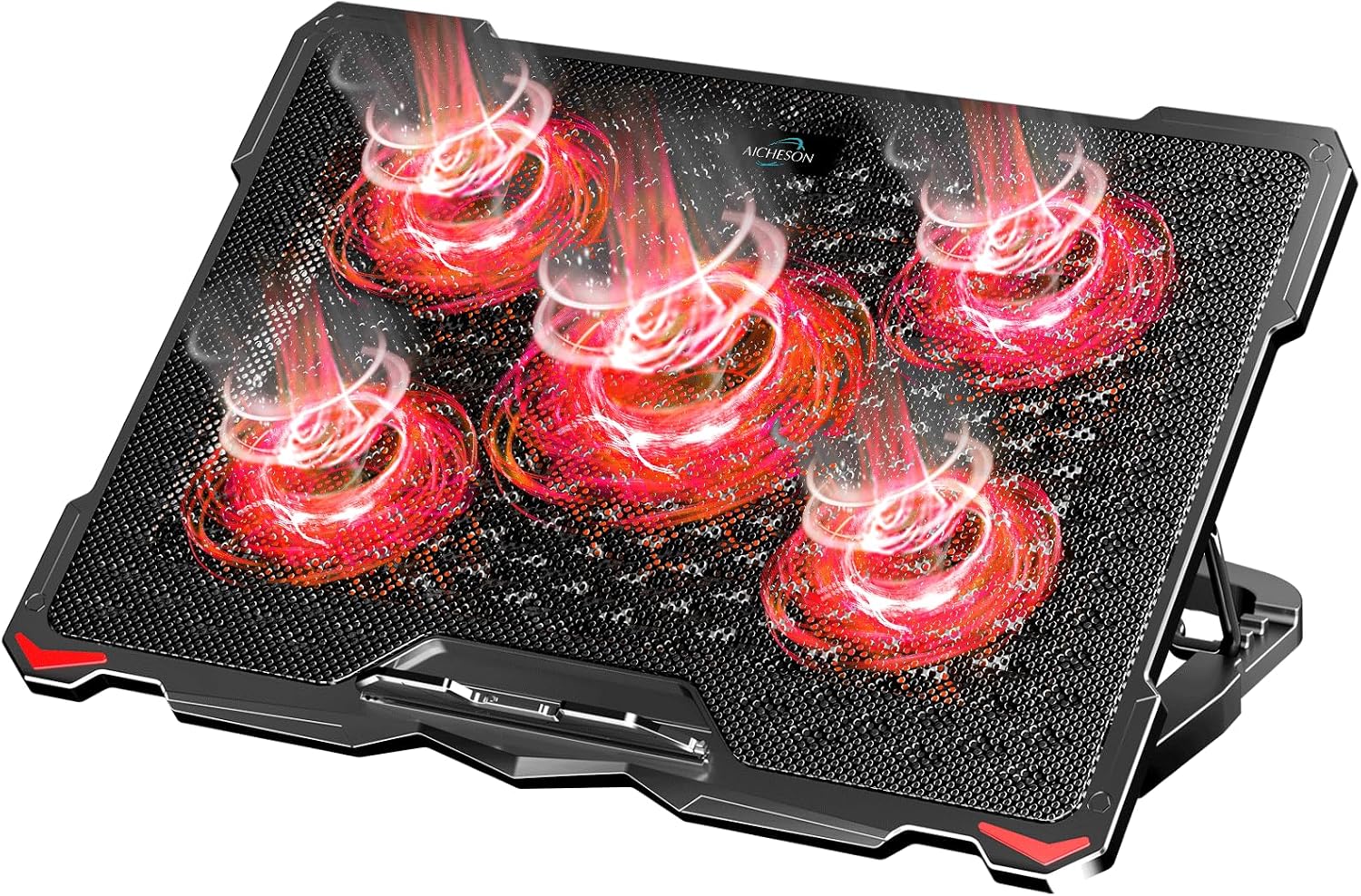 BASE DE ENFRIAMIENTO PARA LAPTOP AICHESON 17.3 PULGADAS 5 VENTILADORES ROJO - 1