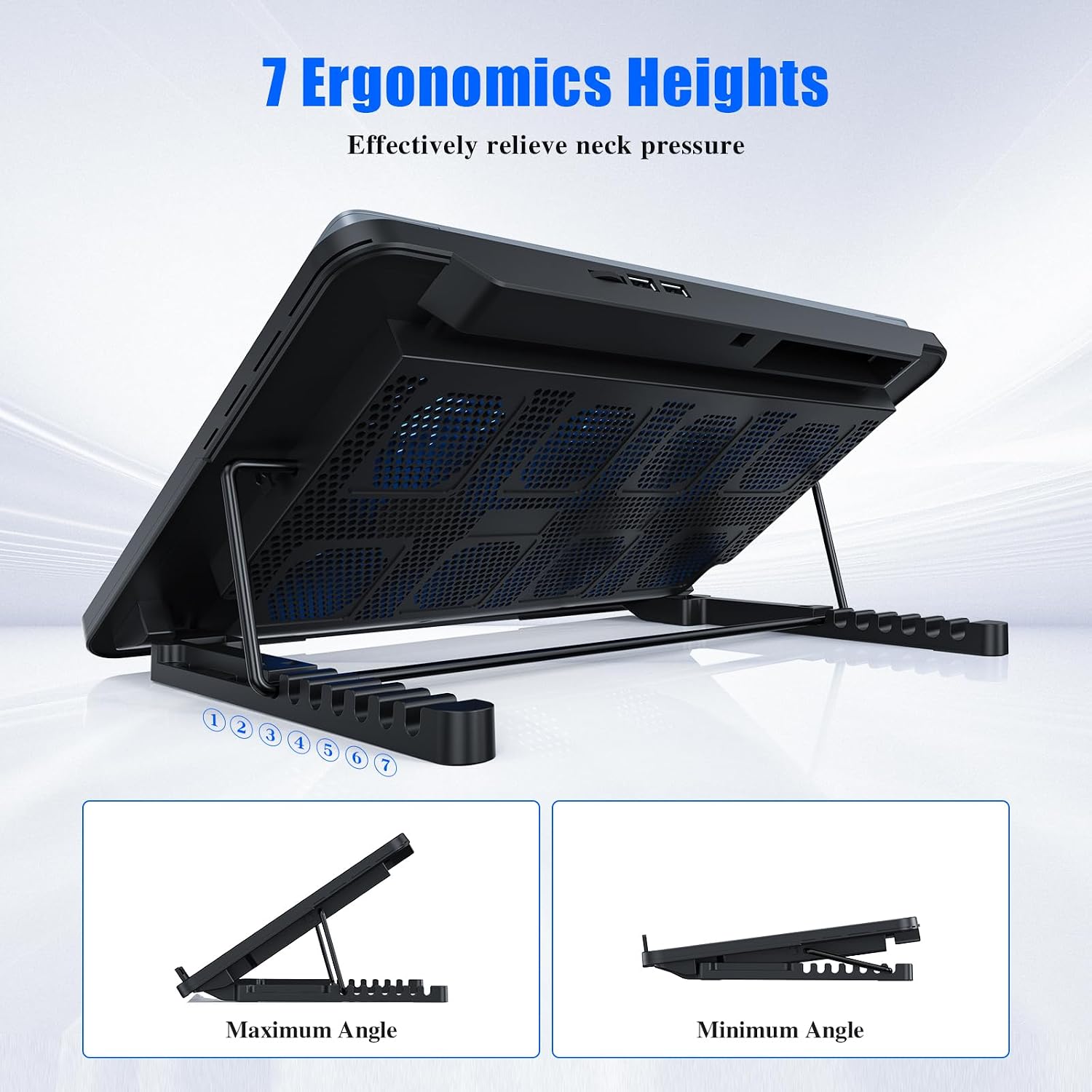 BASE DE ENFRIAMIENTO PARA LAPTOP LIANGSTAR CON 8 VENTILADORES SILENCIOSOS PARA LAPTOPS DE 12 A 17 PULGADAS - 4